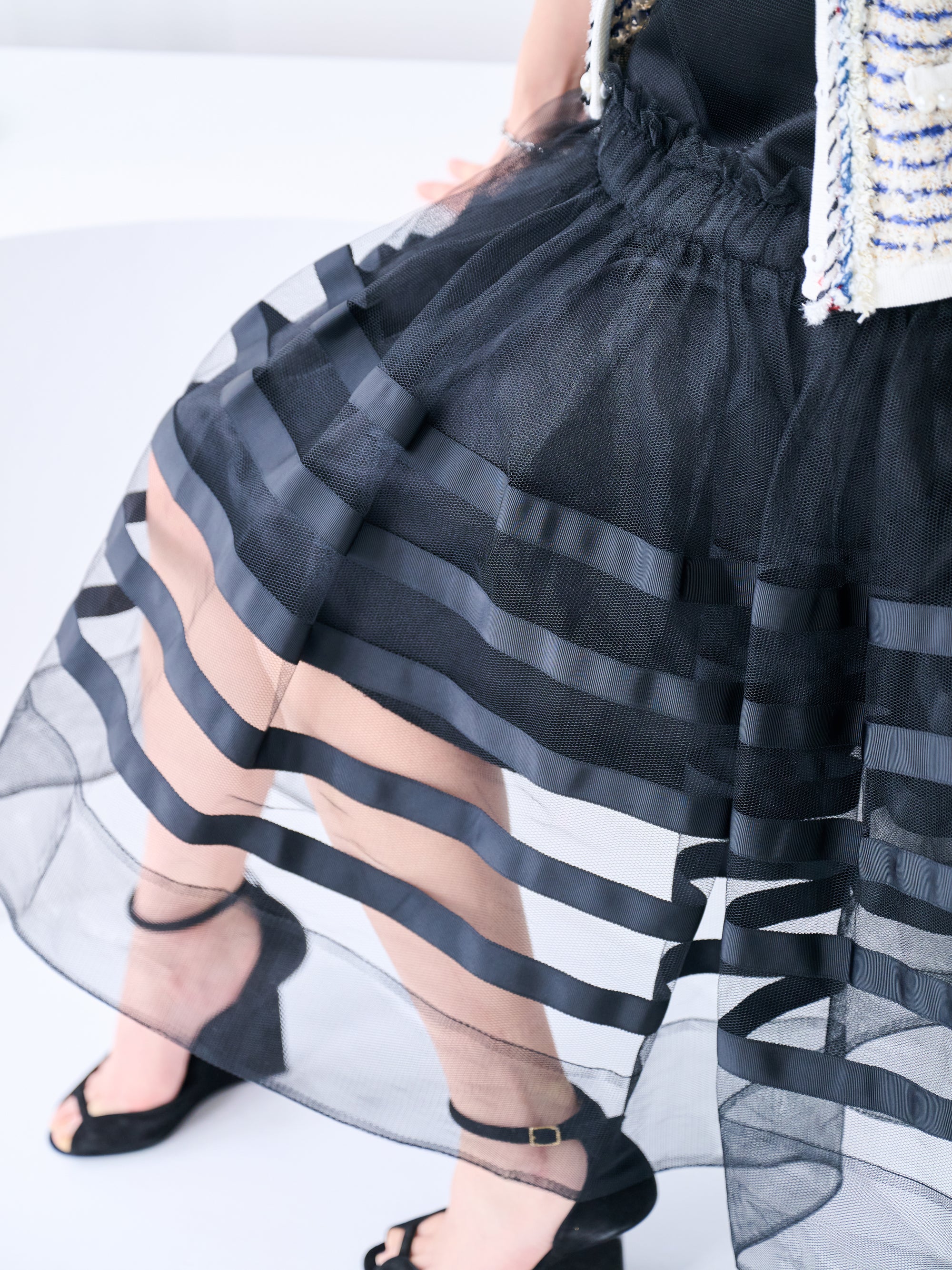 Chesty チェスティ　グログランチュールワンピース Chesty（チェスティ） ワンピース グログラン チュールワンピース