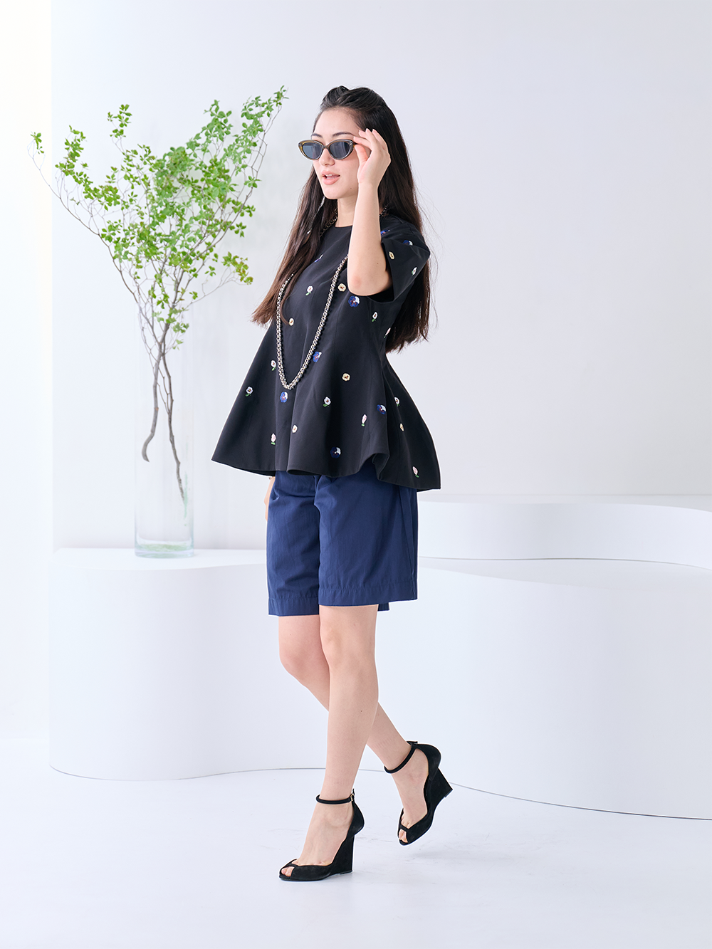 パンジーブロッキングトップス