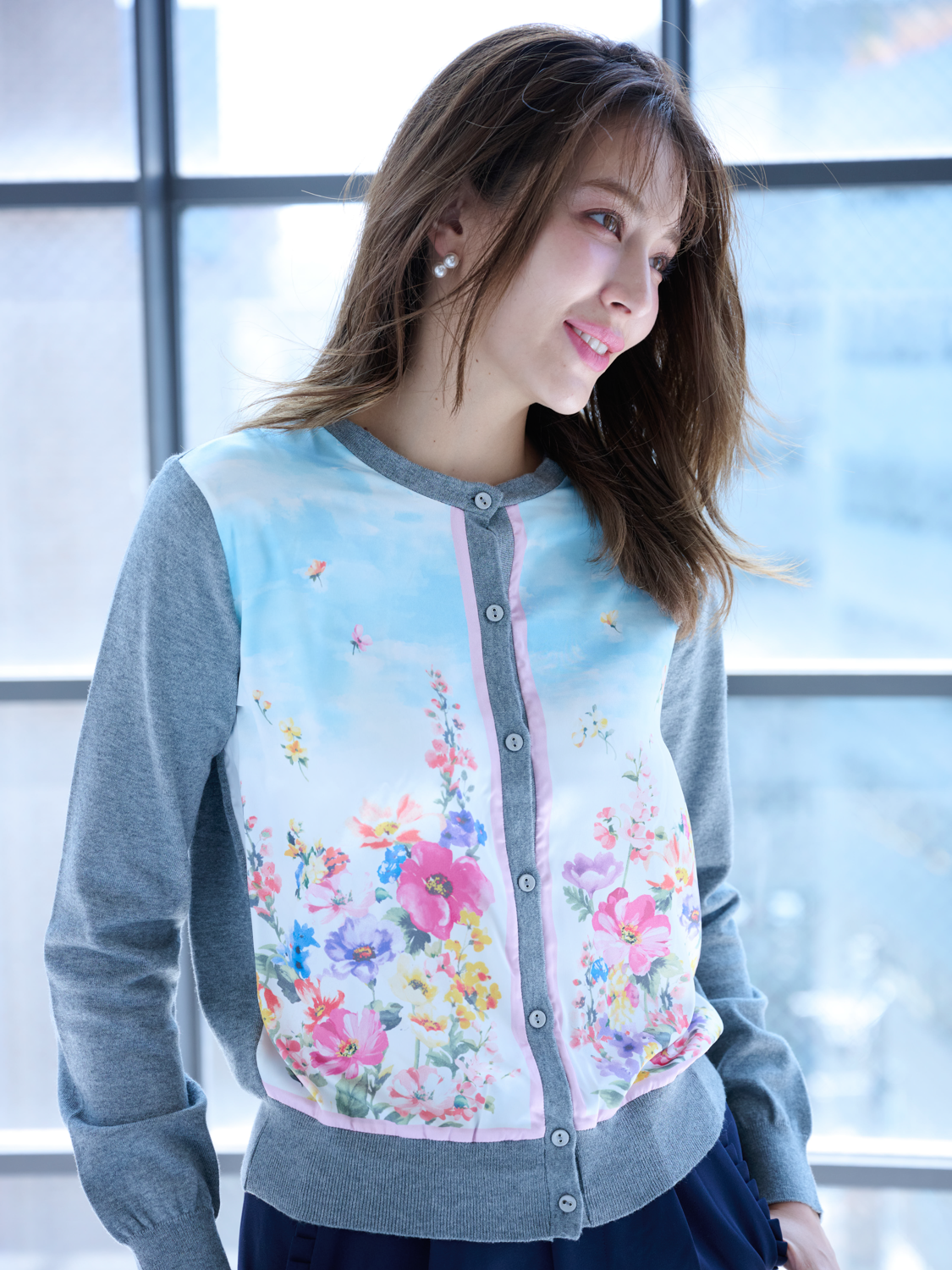 chesty ♥︎パイピングフラワーカーディガン♥︎ 