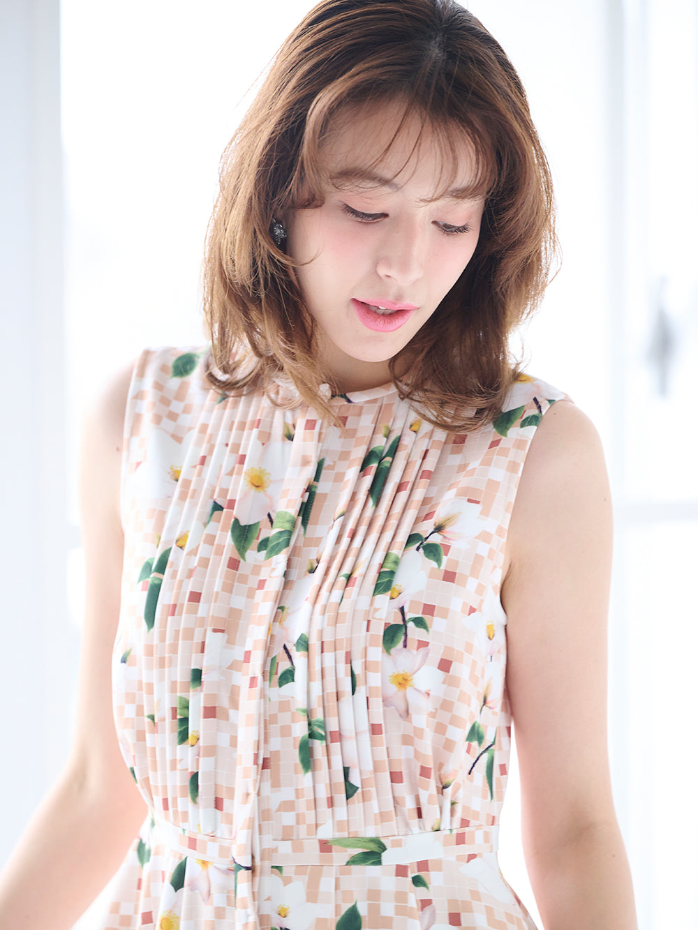 フラワープリントワンピース