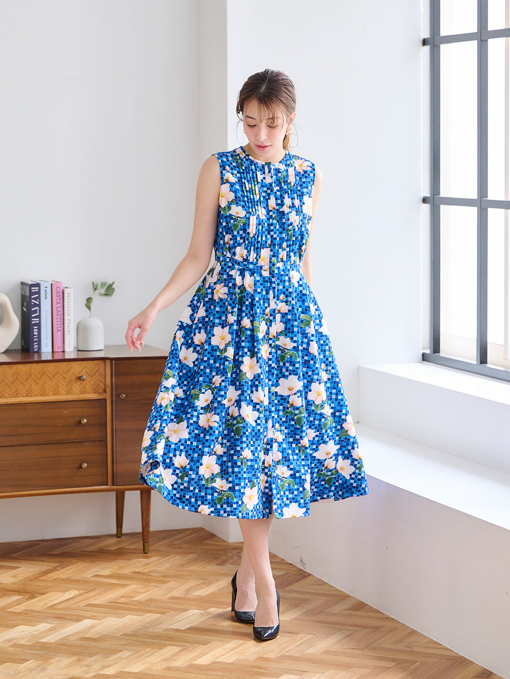 フラワープリントワンピース