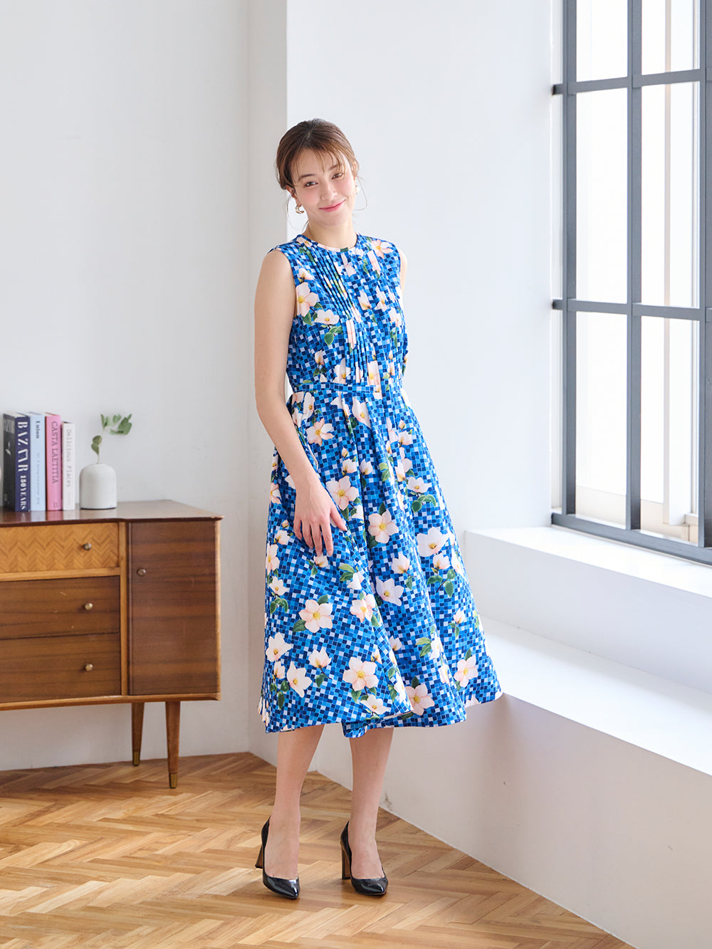 フラワープリントワンピース