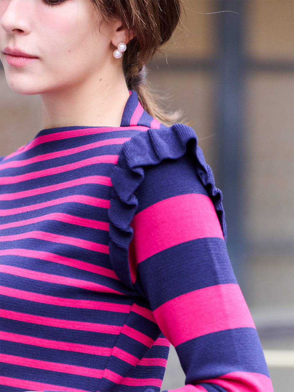 エレガントデイリーフリルニット