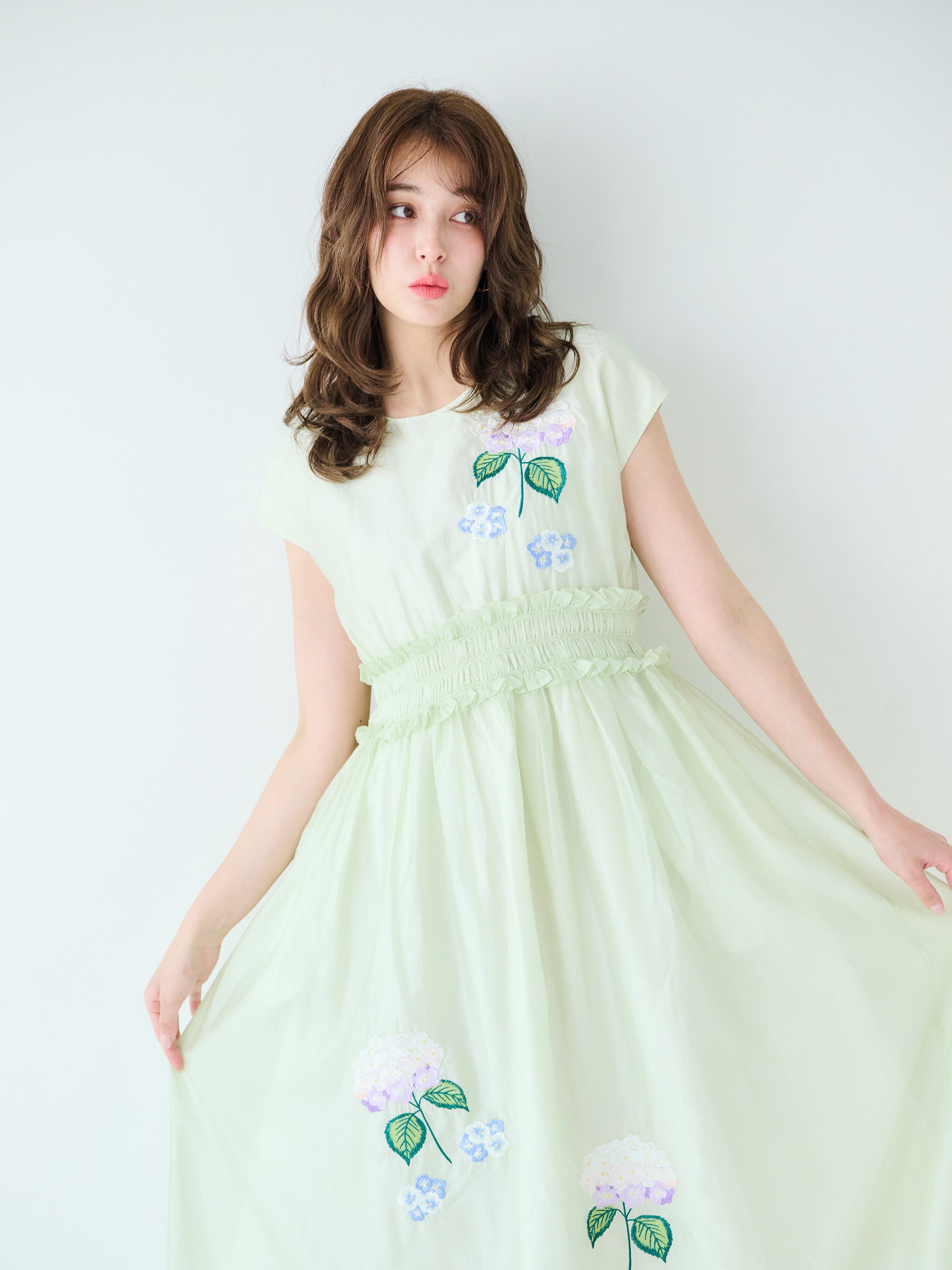 紫陽花ワンピース