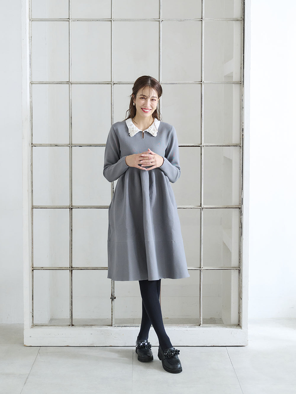 ニットフレアードレス