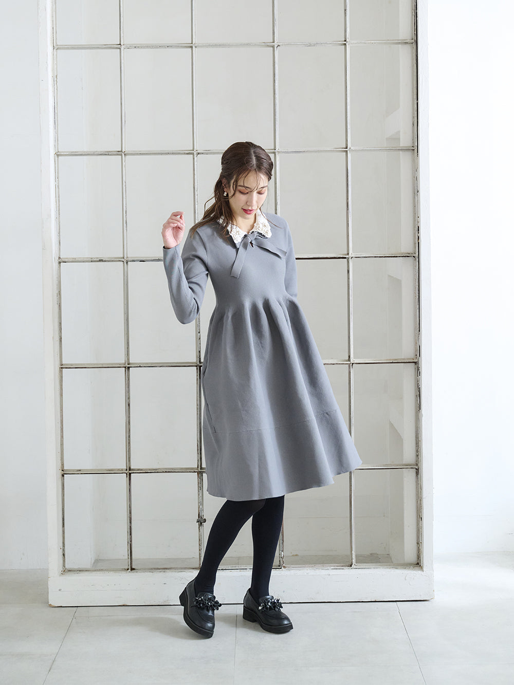 ニットフレアードレス