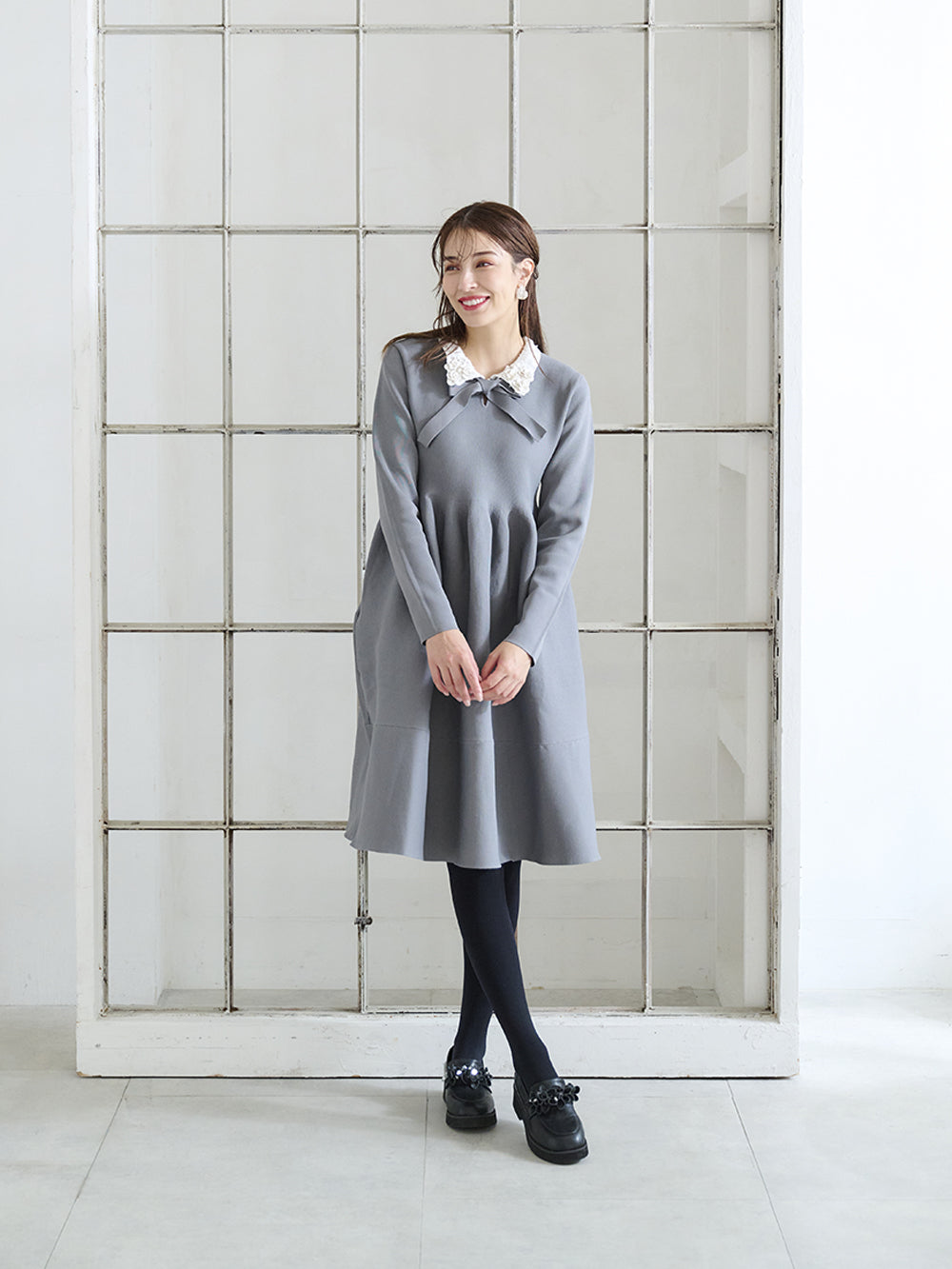 ニットフレアードレス