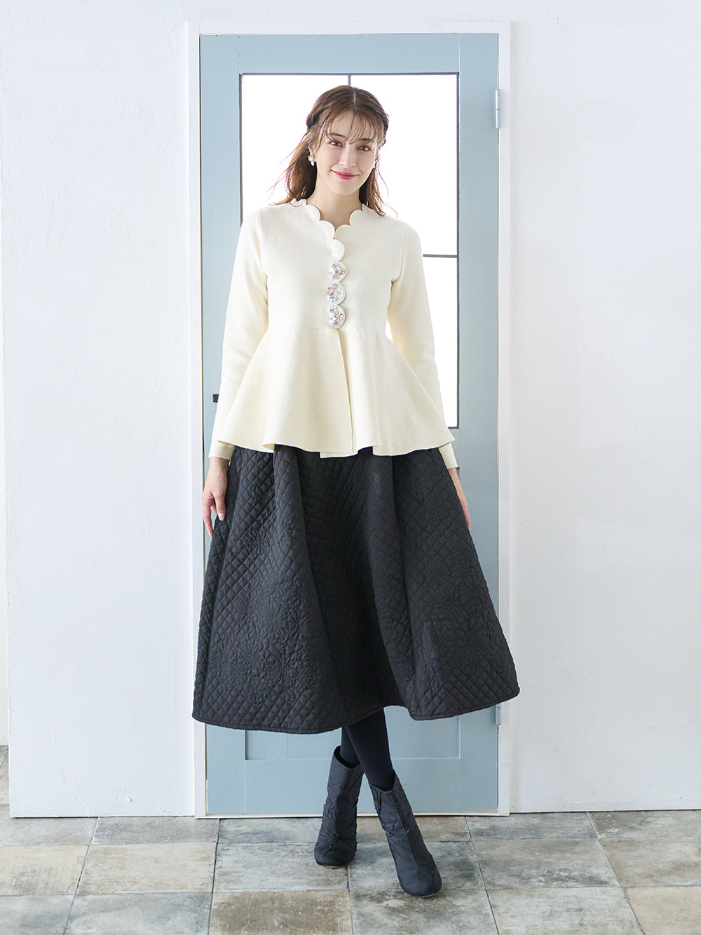 フラワーキルティングスカート｜【公式】Chestyオンラインショップ