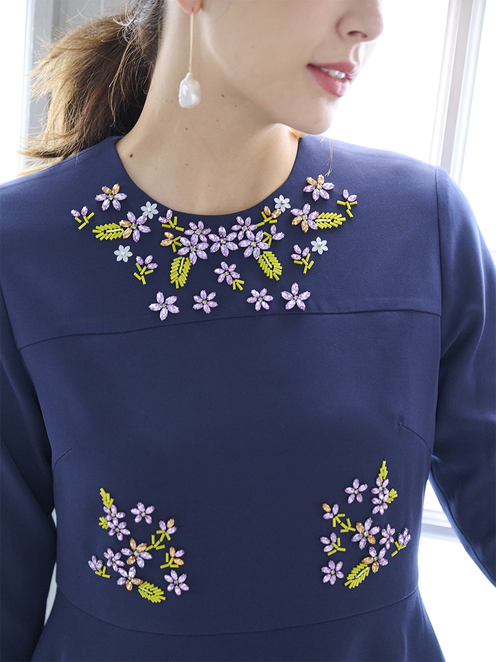 フローラルレイヤードワンピース