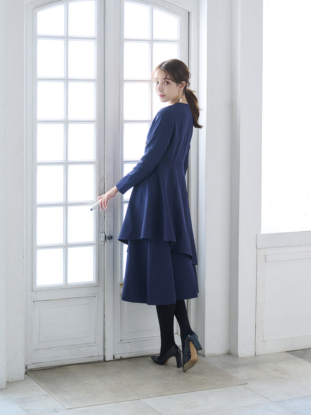 フローラルレイヤードワンピース