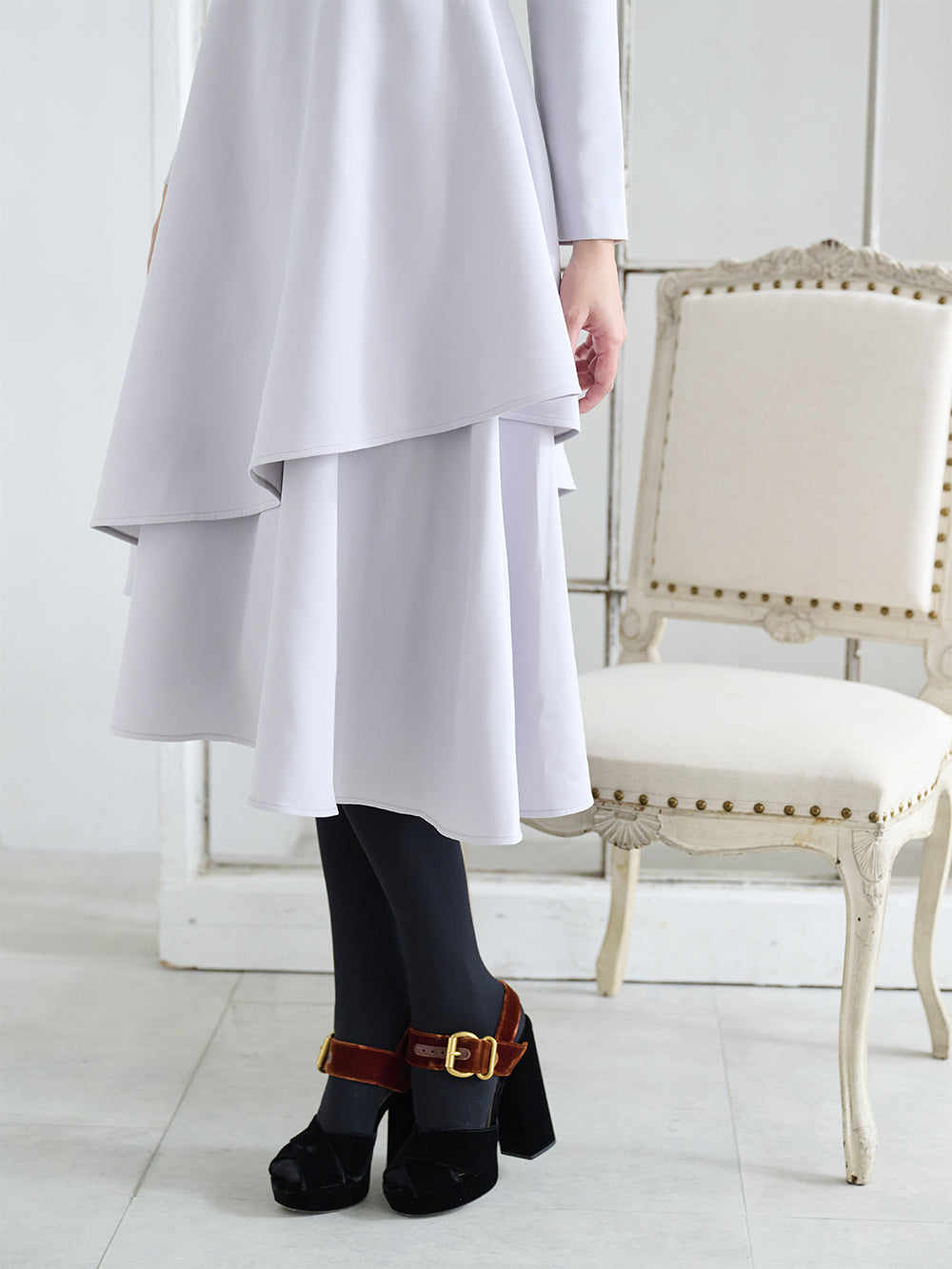 フローラルレイヤードワンピース