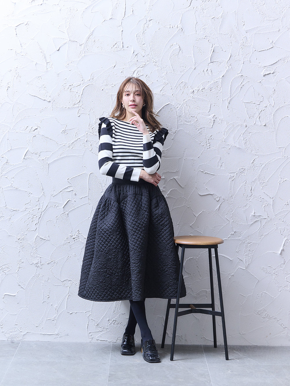 フラワーキルティングスカート