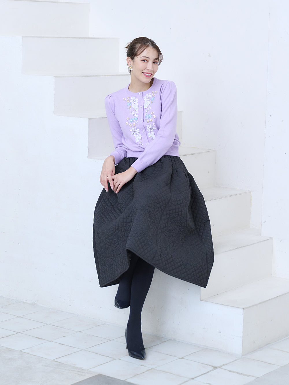 ルイヴィトン　モノグラム　フラワー　キルティングスカート美品♪ ルイヴィトン モノグラム フラワー キルティングスカート美品♪