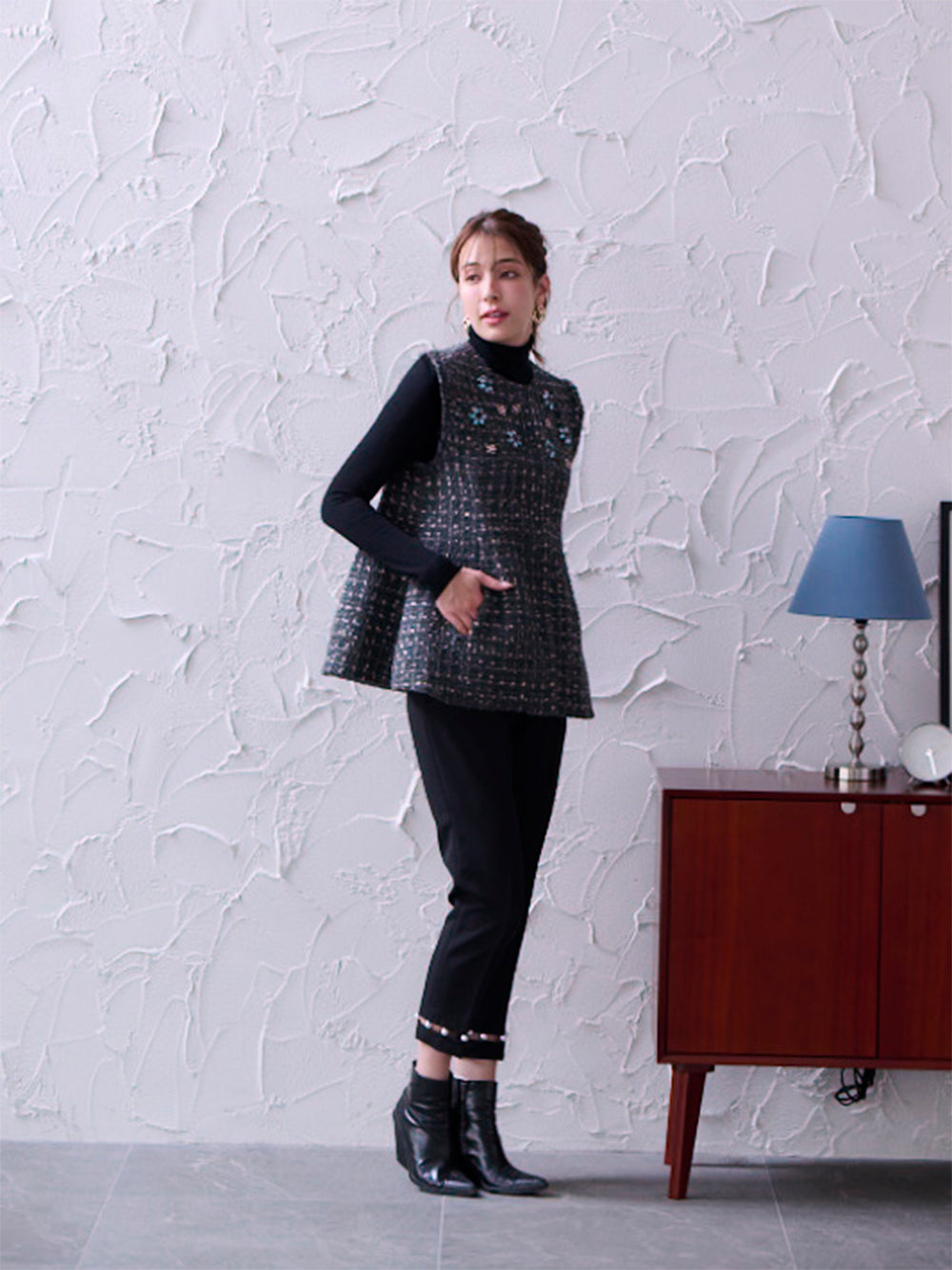 ビジューツイードベスト