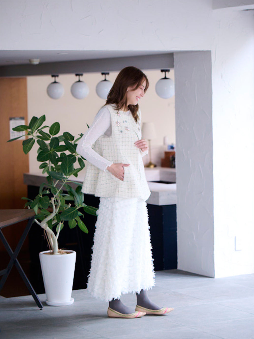 ビジューツイードベスト