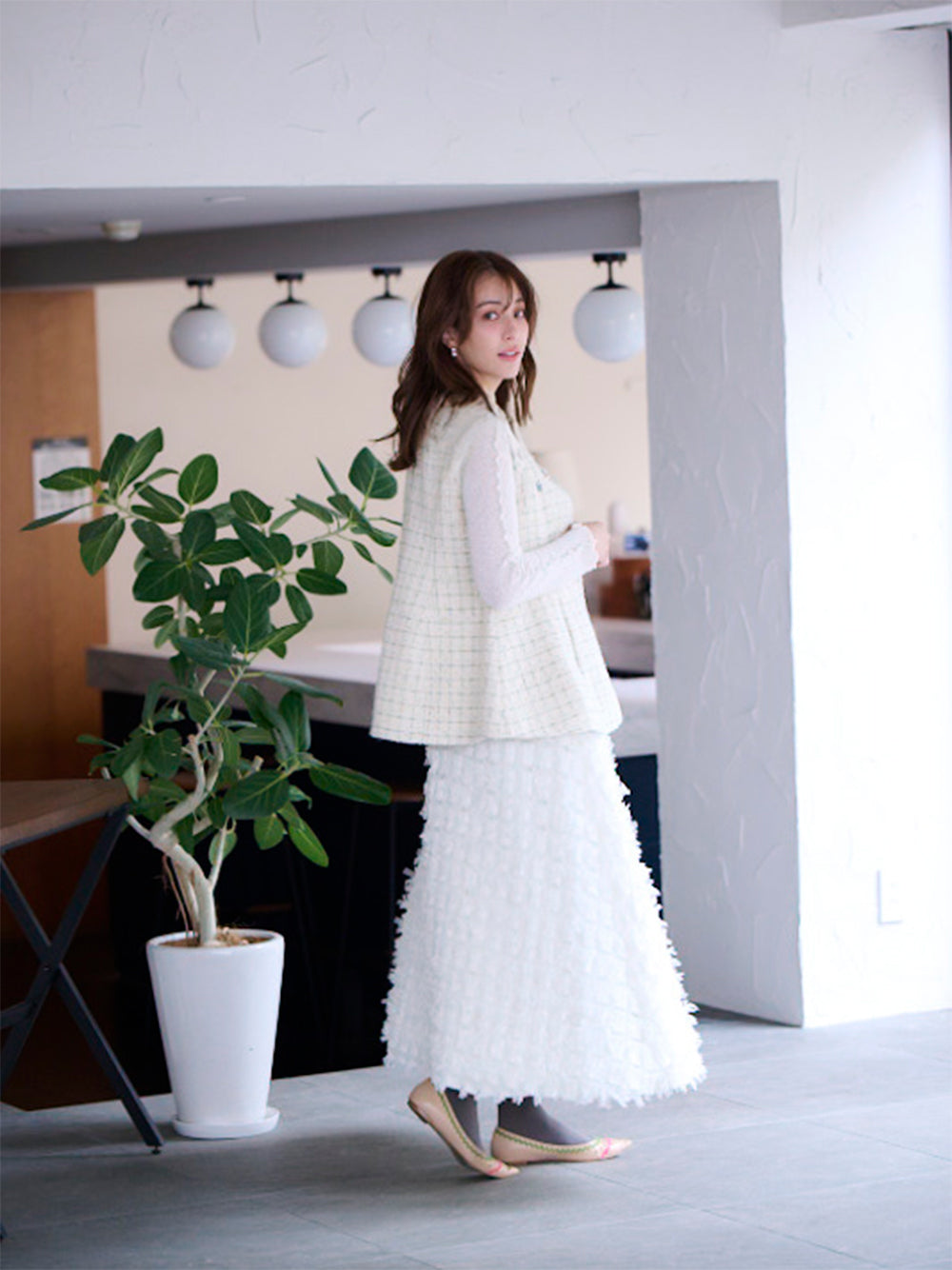 ビジューツイードベスト