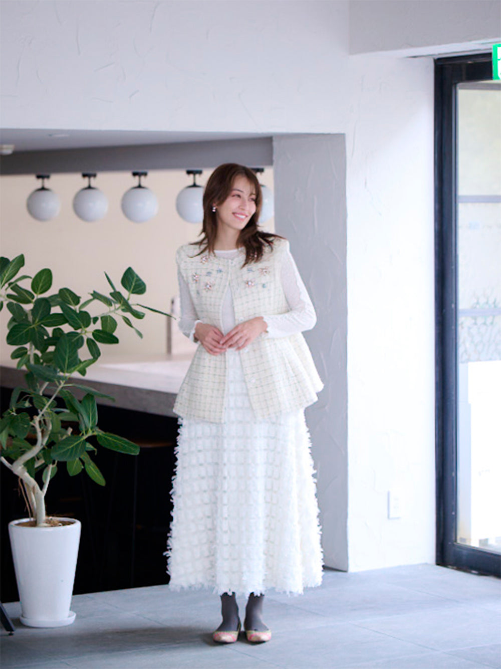 ビジューツイードベスト