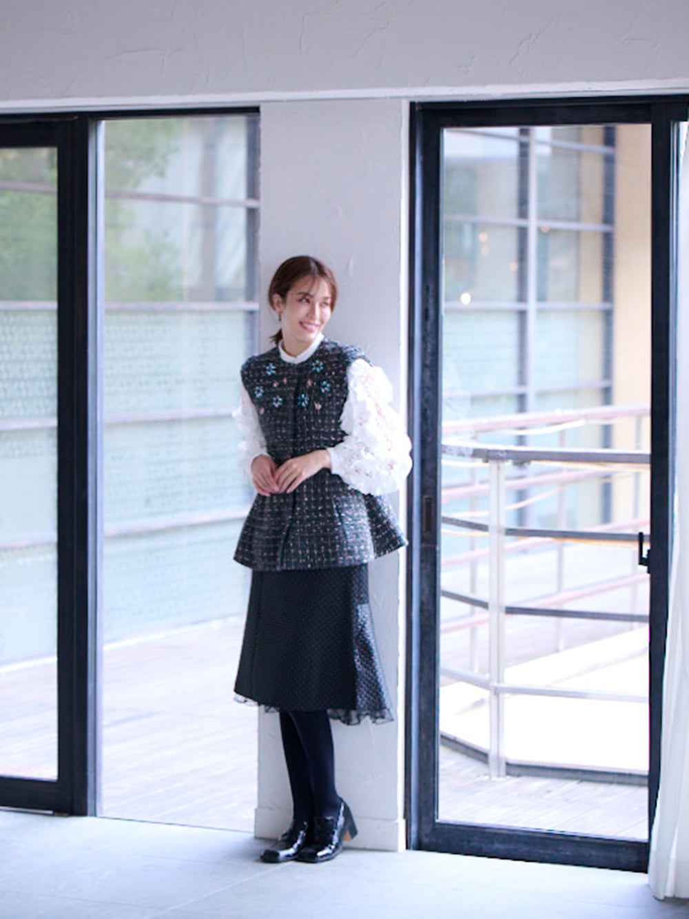 ビジューツイードベスト