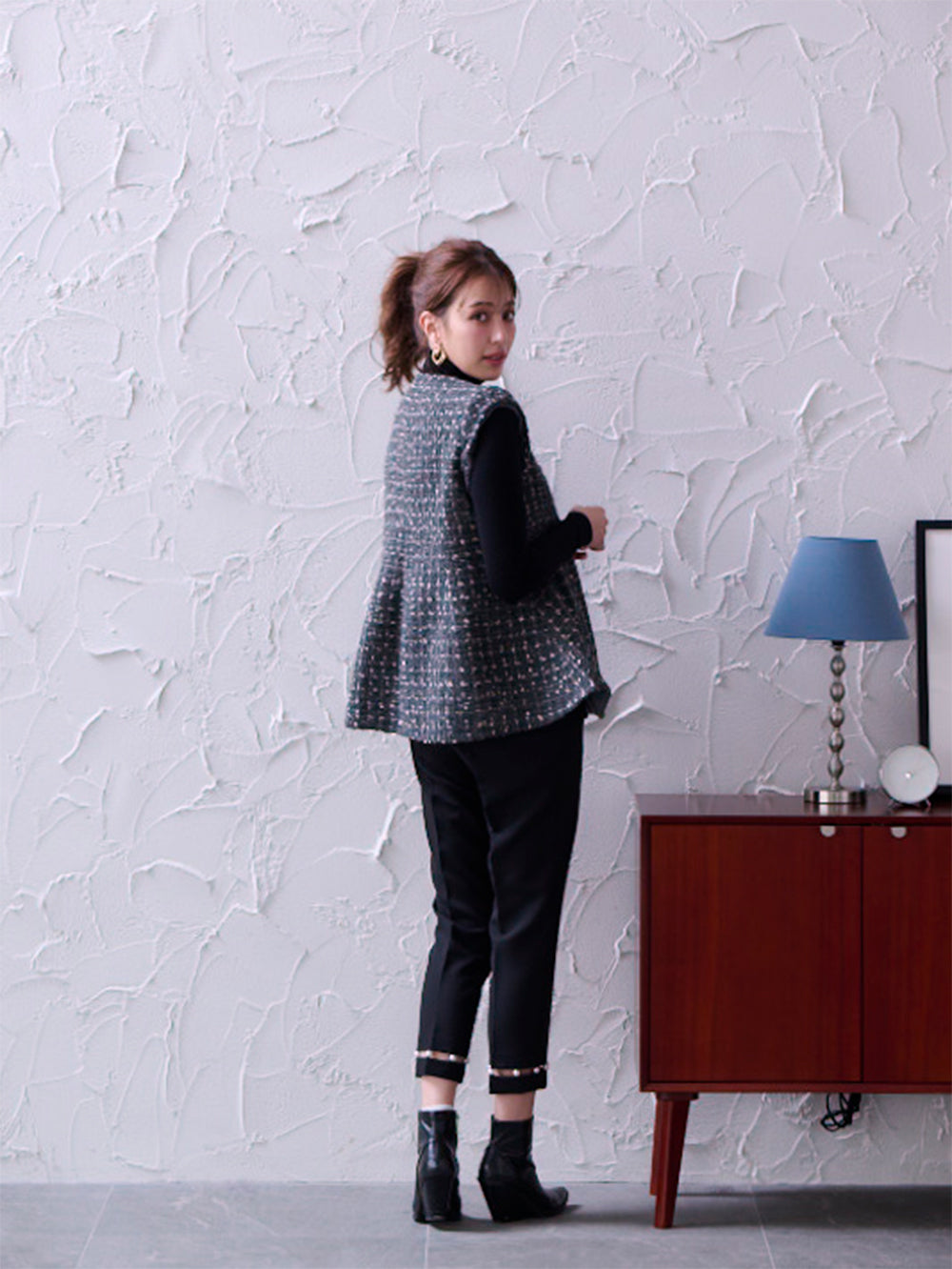 ビジューツイードベスト