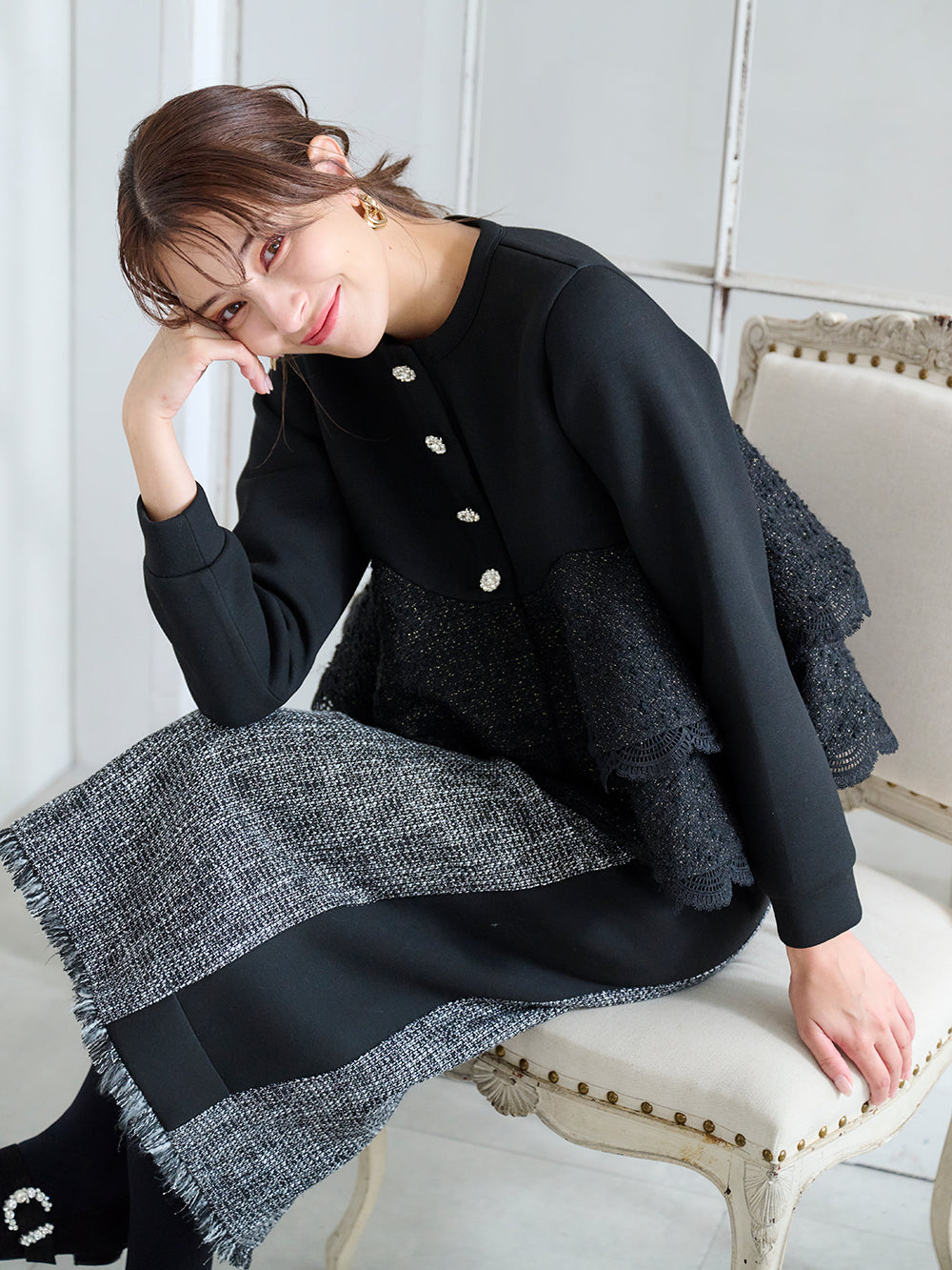 ボンディングティアードカーディガン