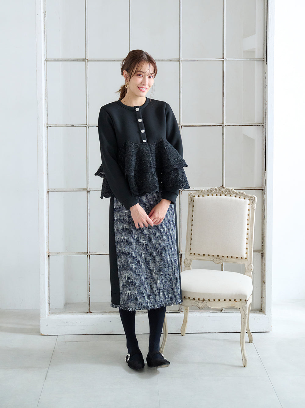 ボンディングティアードカーディガン