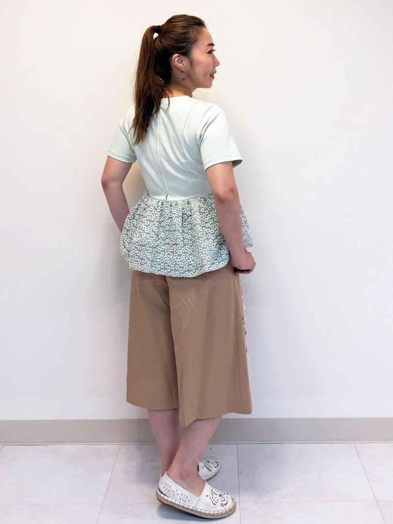 【marina's Choice】レースバルーンTシャツ×パーツキュロットスカート