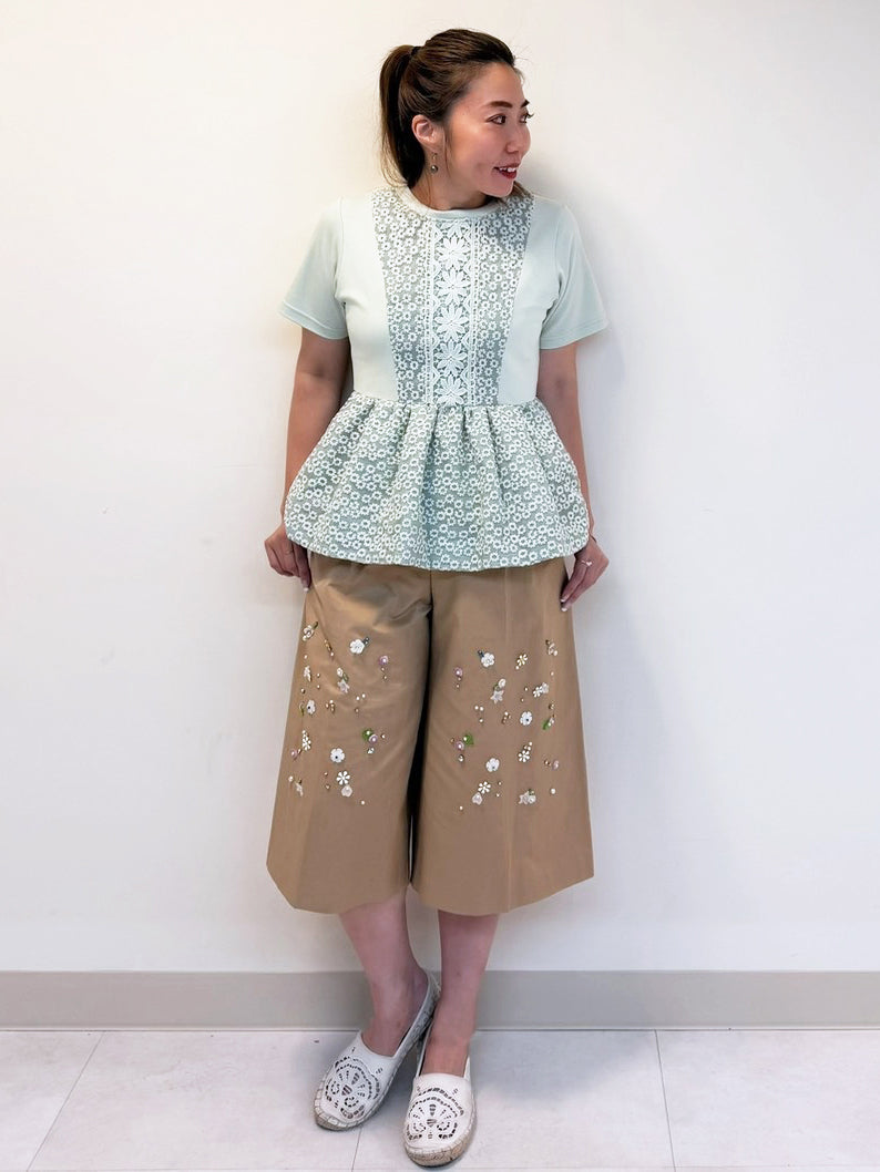 【marina's Choice】レースバルーンTシャツ×パーツキュロットスカート