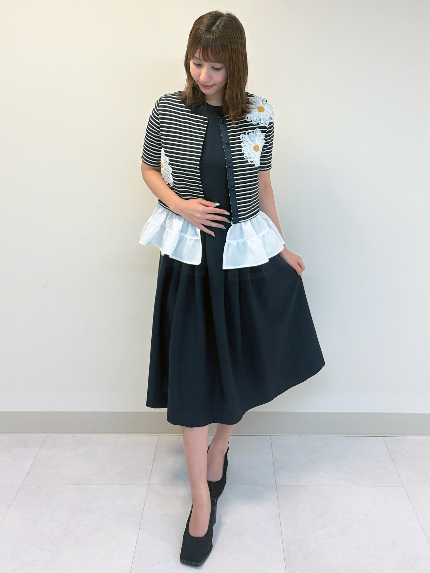 【Rani’s Choice】バードワンピース×マーガレットポンチカーディガン