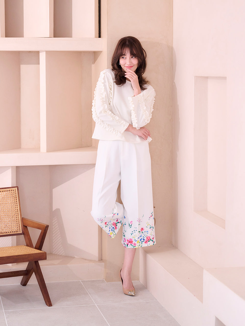 フラワープリントパンツ