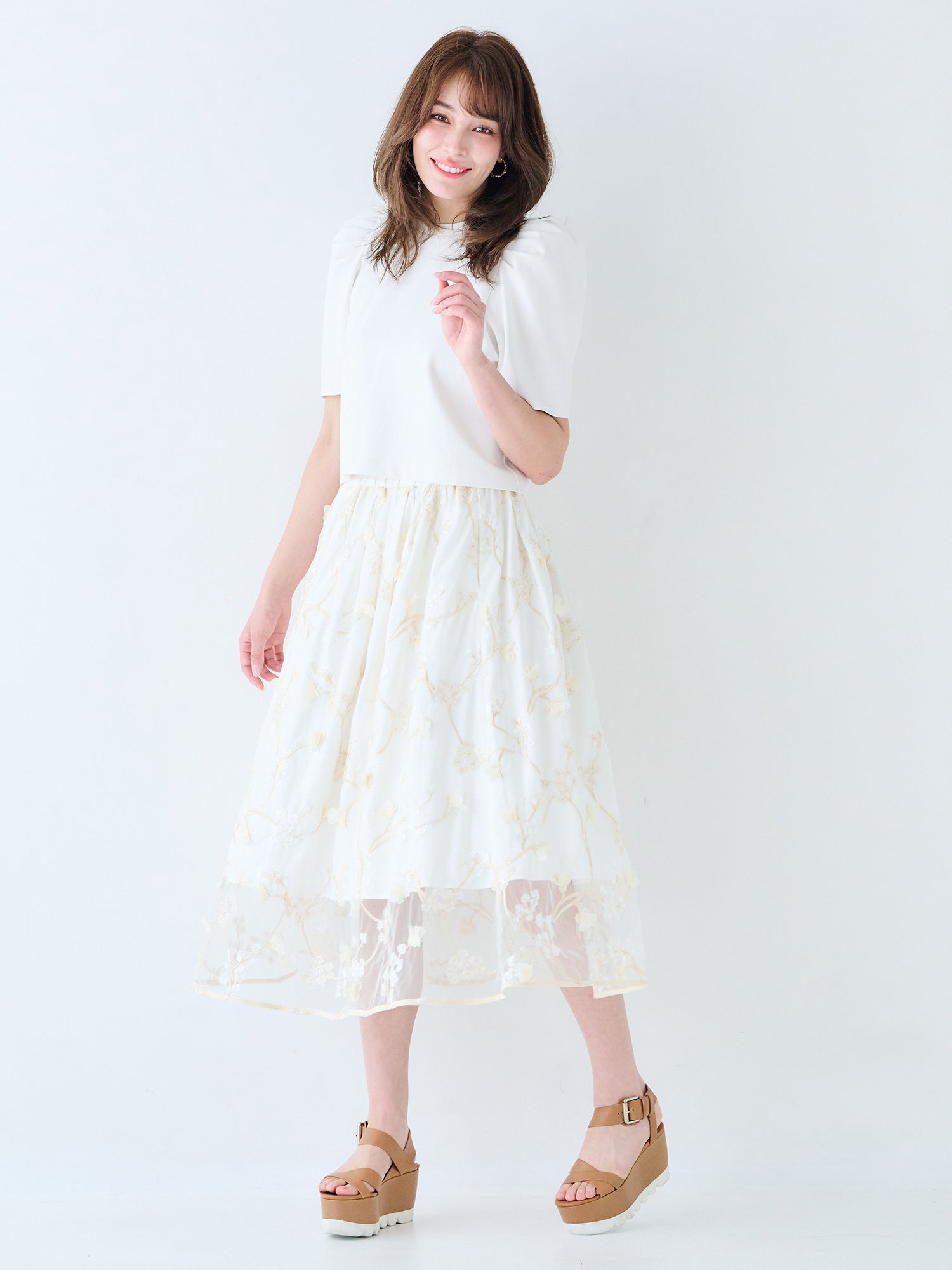 フラワーチュールレーススカート