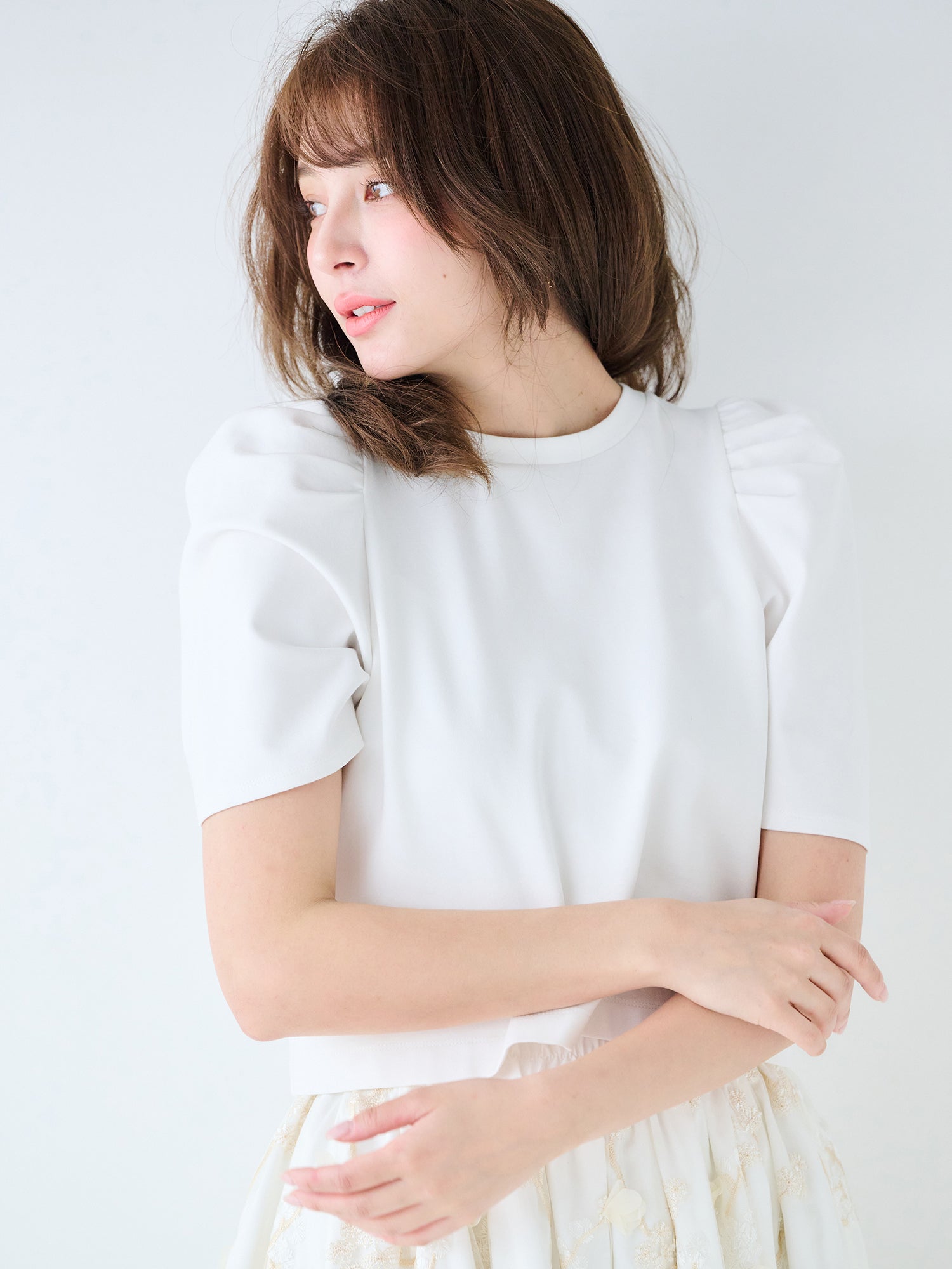 レースキャミレイヤードTシャツ
