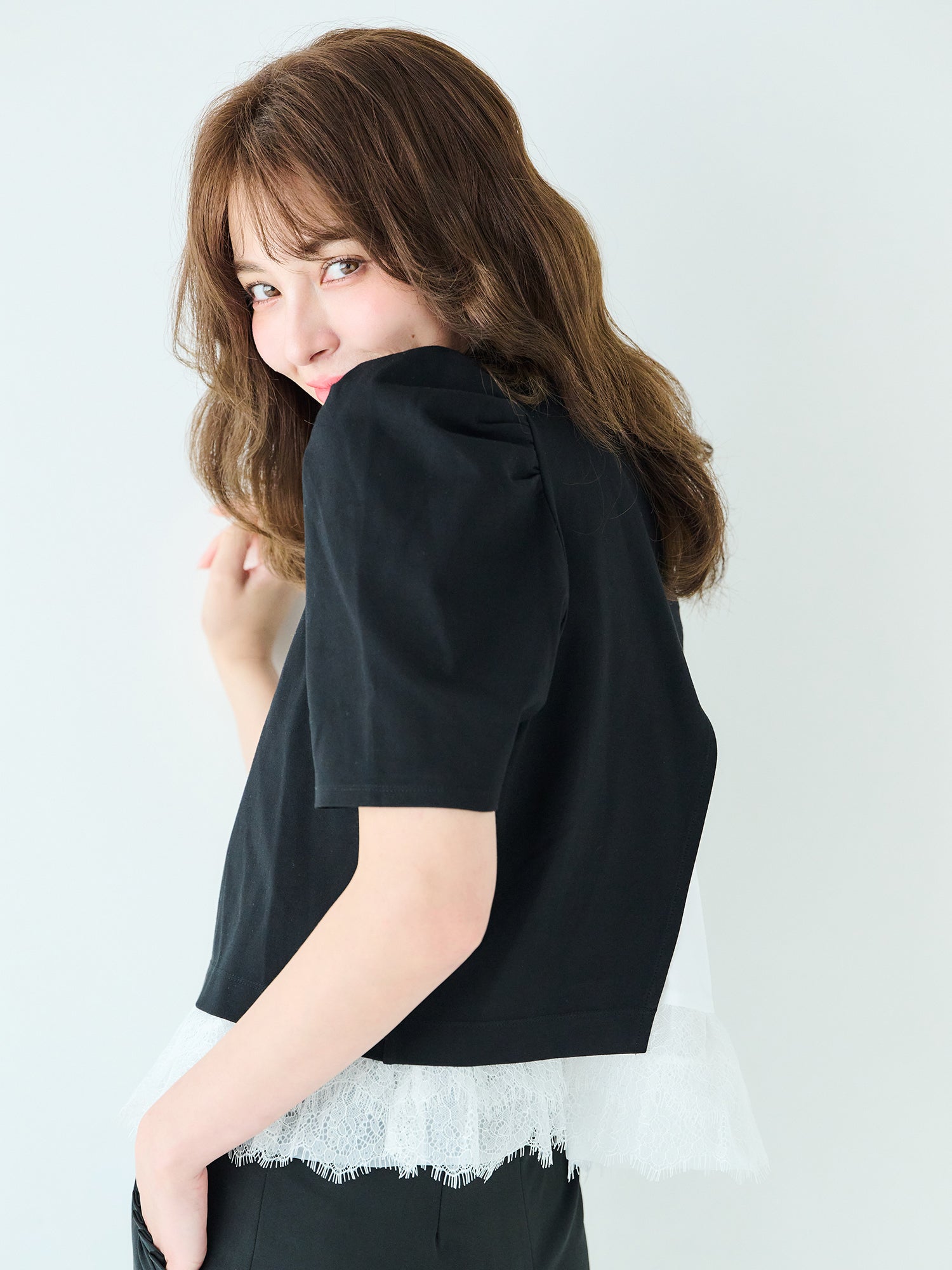 レースキャミレイヤードTシャツ