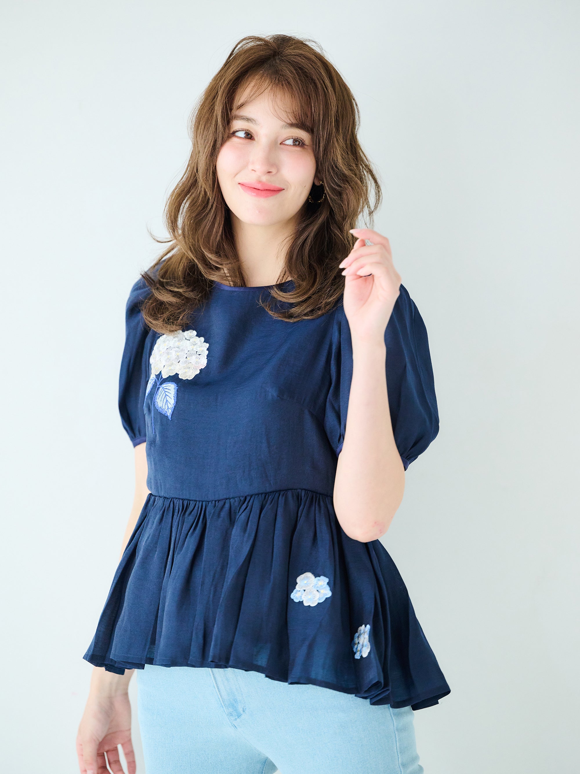 紫陽花ブラウス