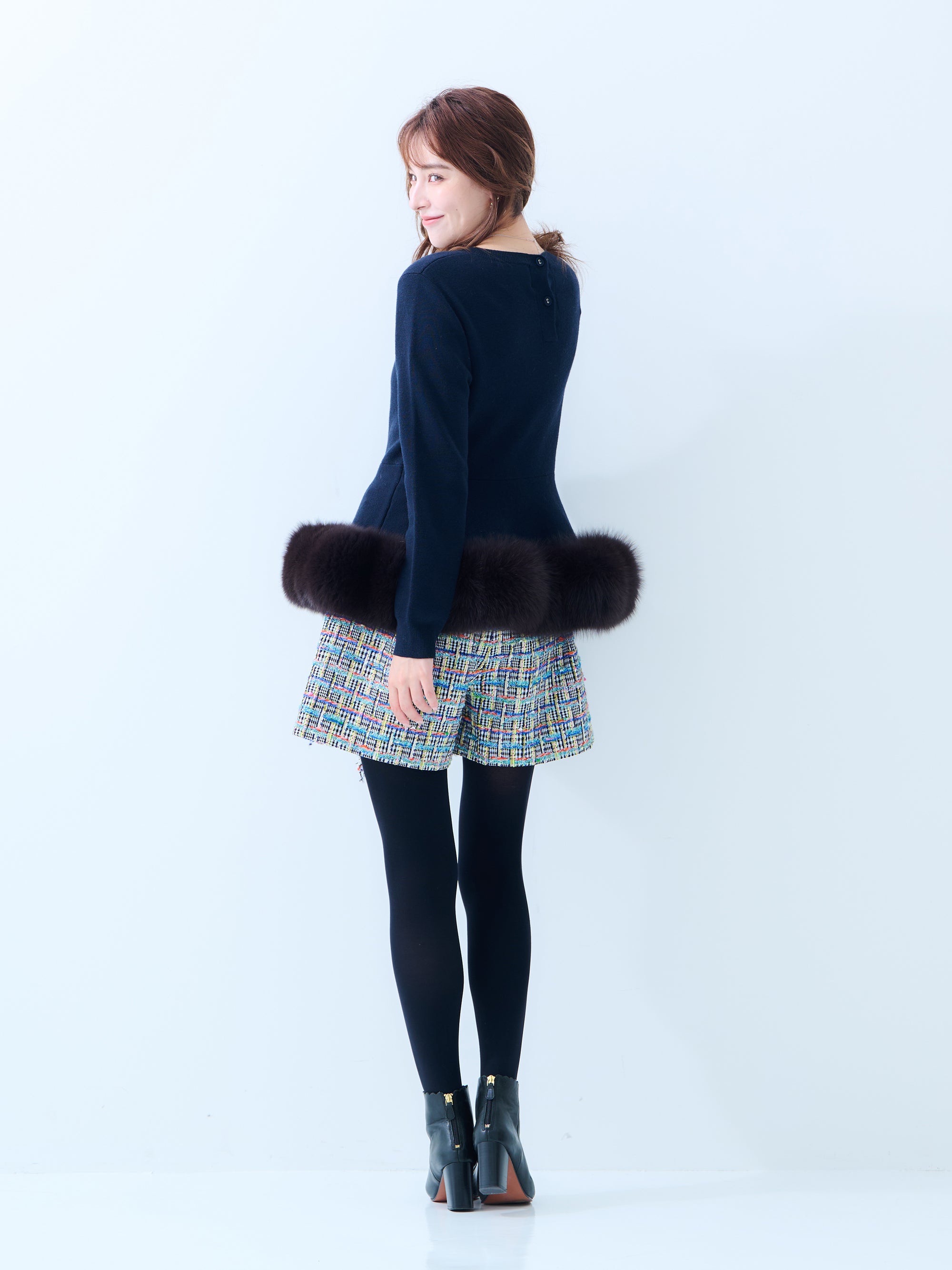 【MISS ADORA】FUR KNIT