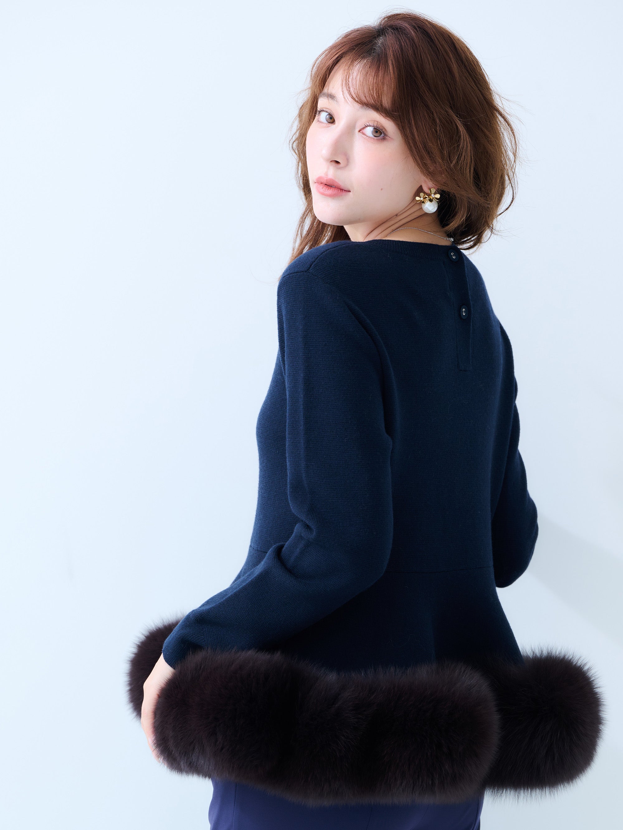 【MISS ADORA】FUR KNIT