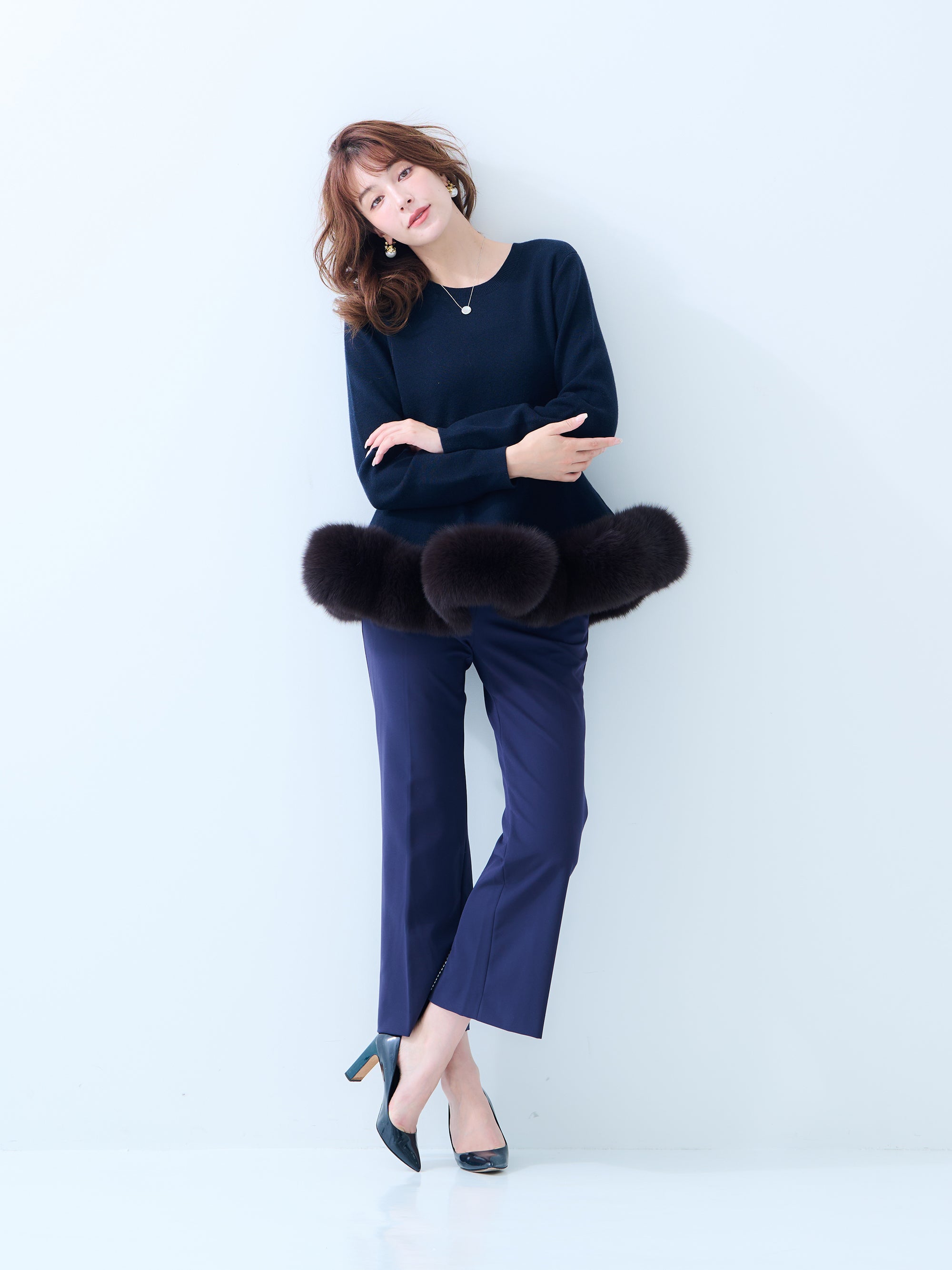 【MISS ADORA】FUR KNIT