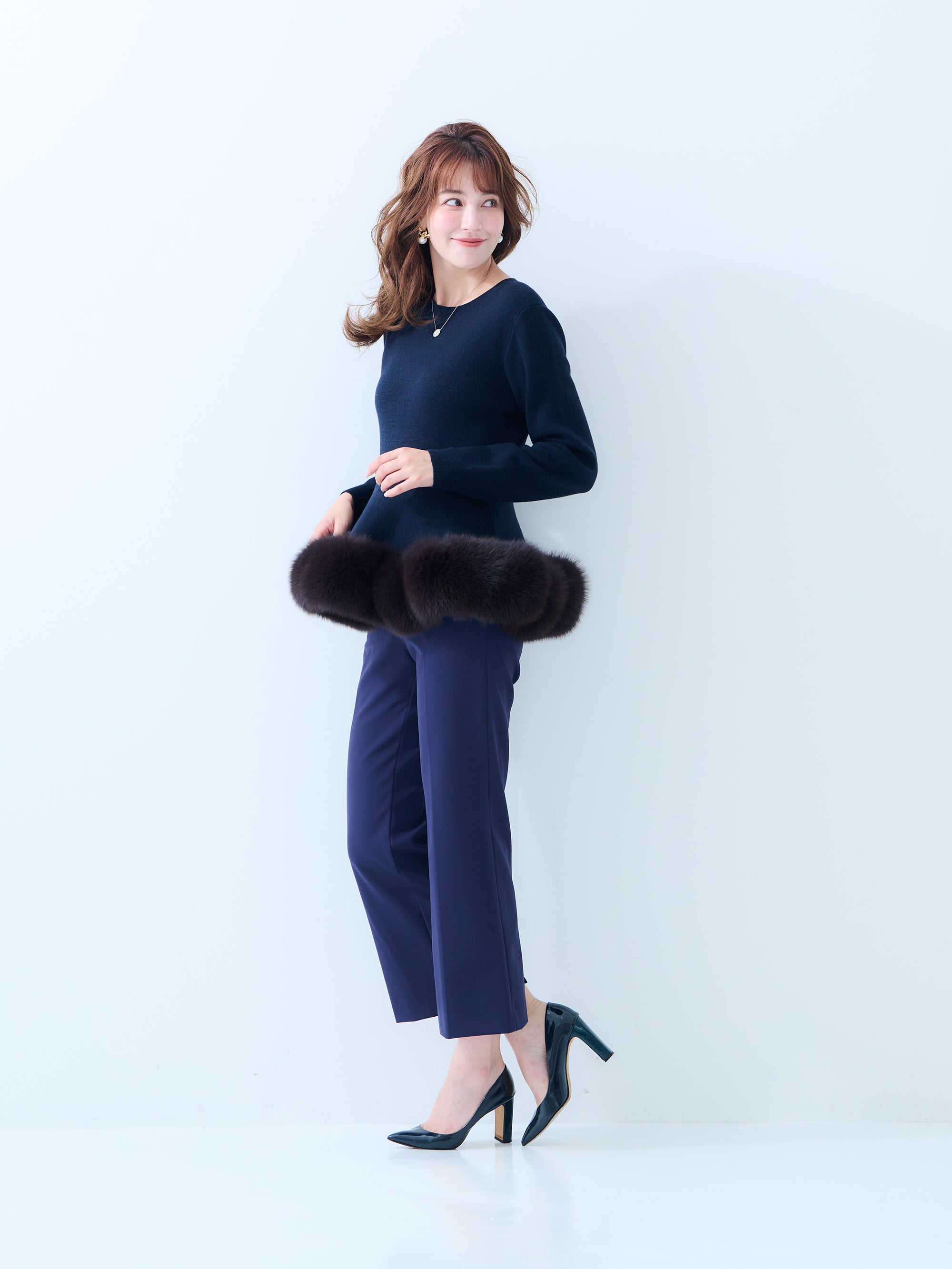 【MISS ADORA】FUR KNIT