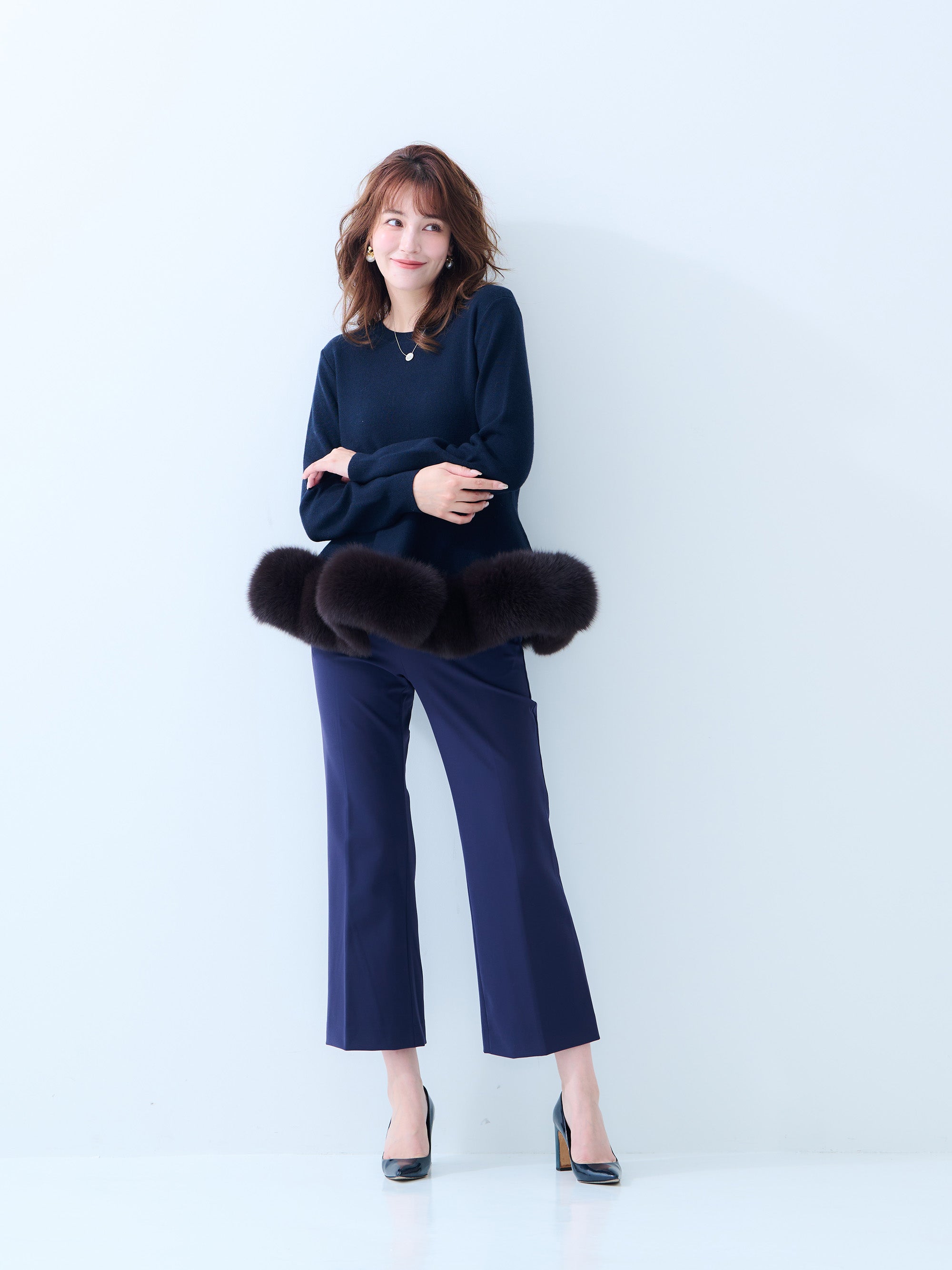 【MISS ADORA】FUR KNIT