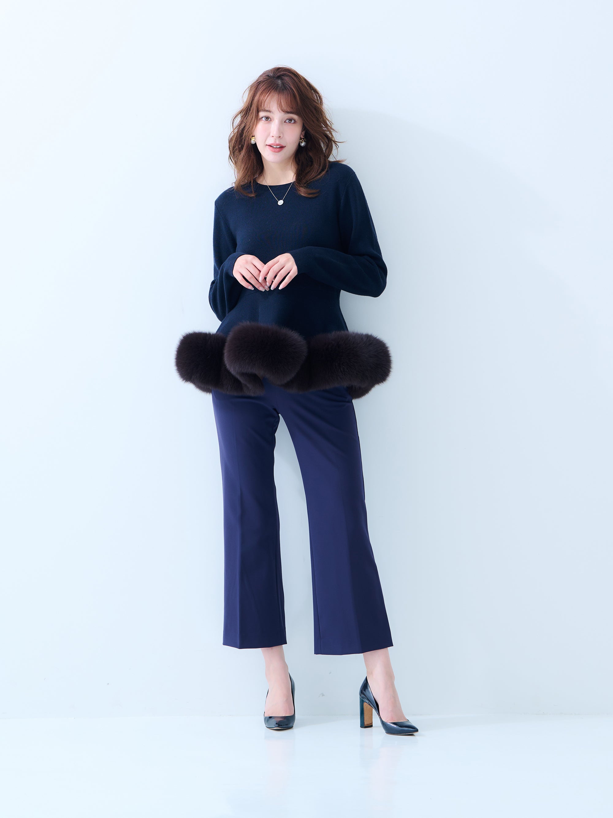【MISS ADORA】FUR KNIT