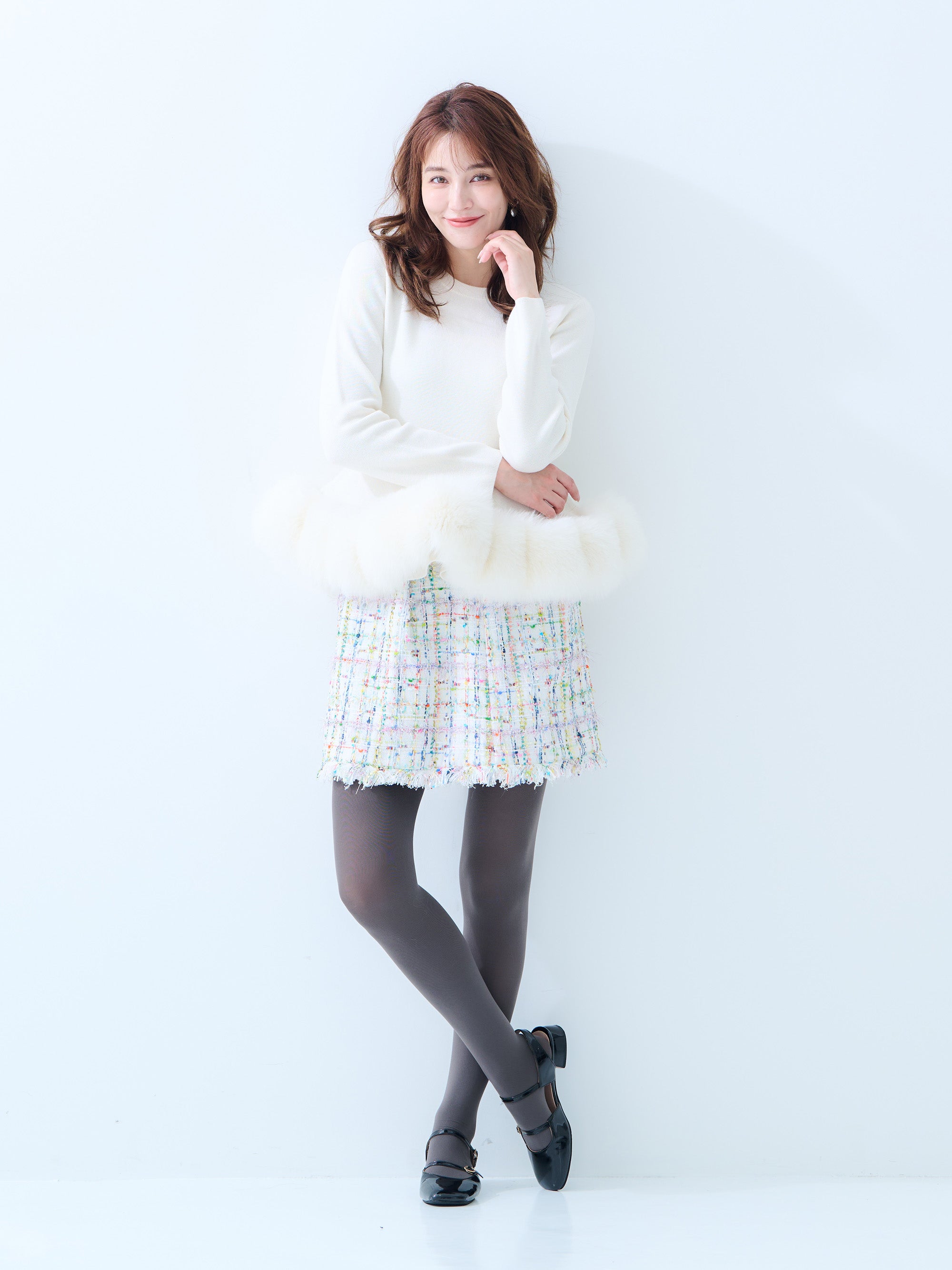【MISS ADORA】FUR KNIT