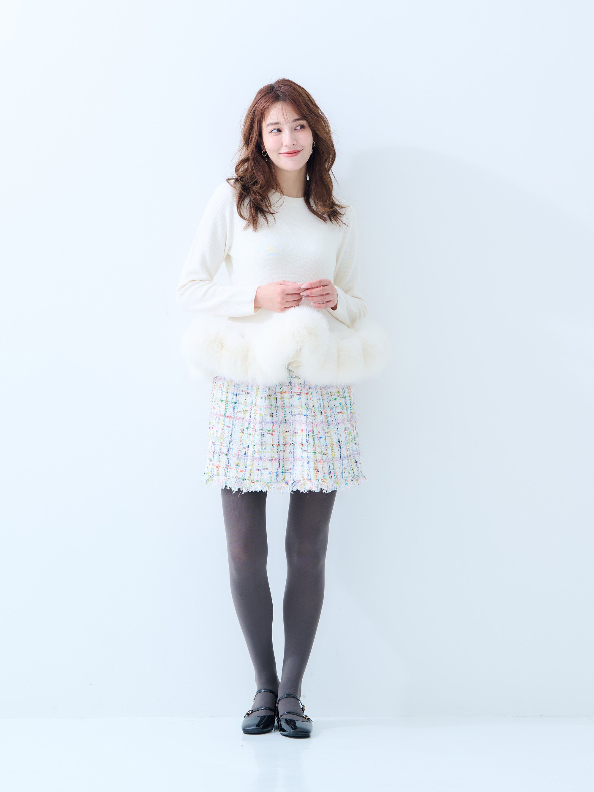【MISS ADORA】FUR KNIT
