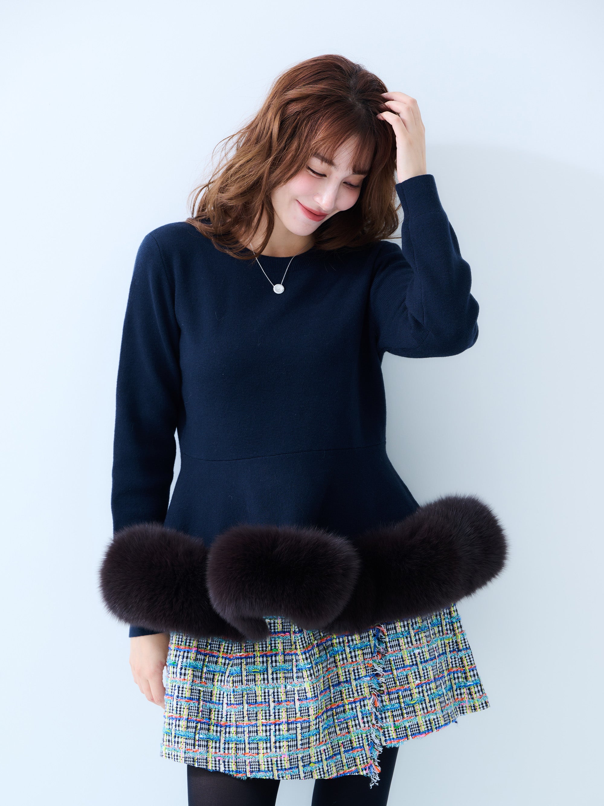 【MISS ADORA】FUR KNIT