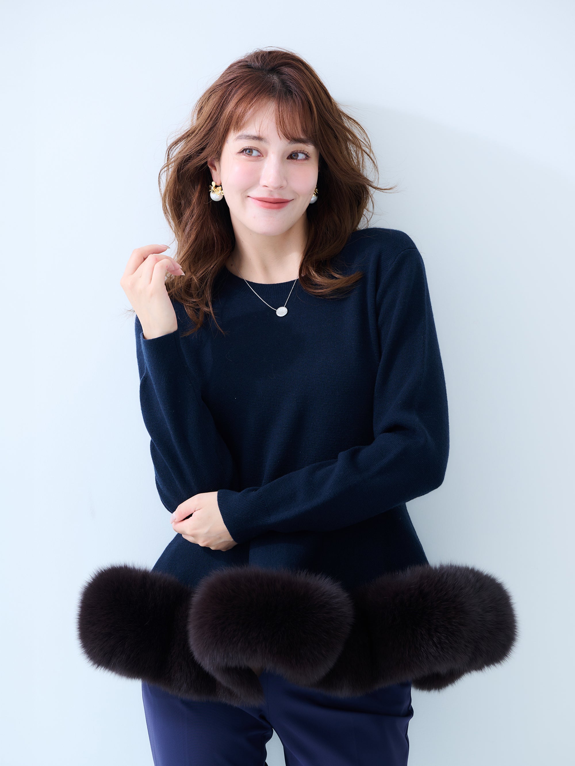 【MISS ADORA】FUR KNIT