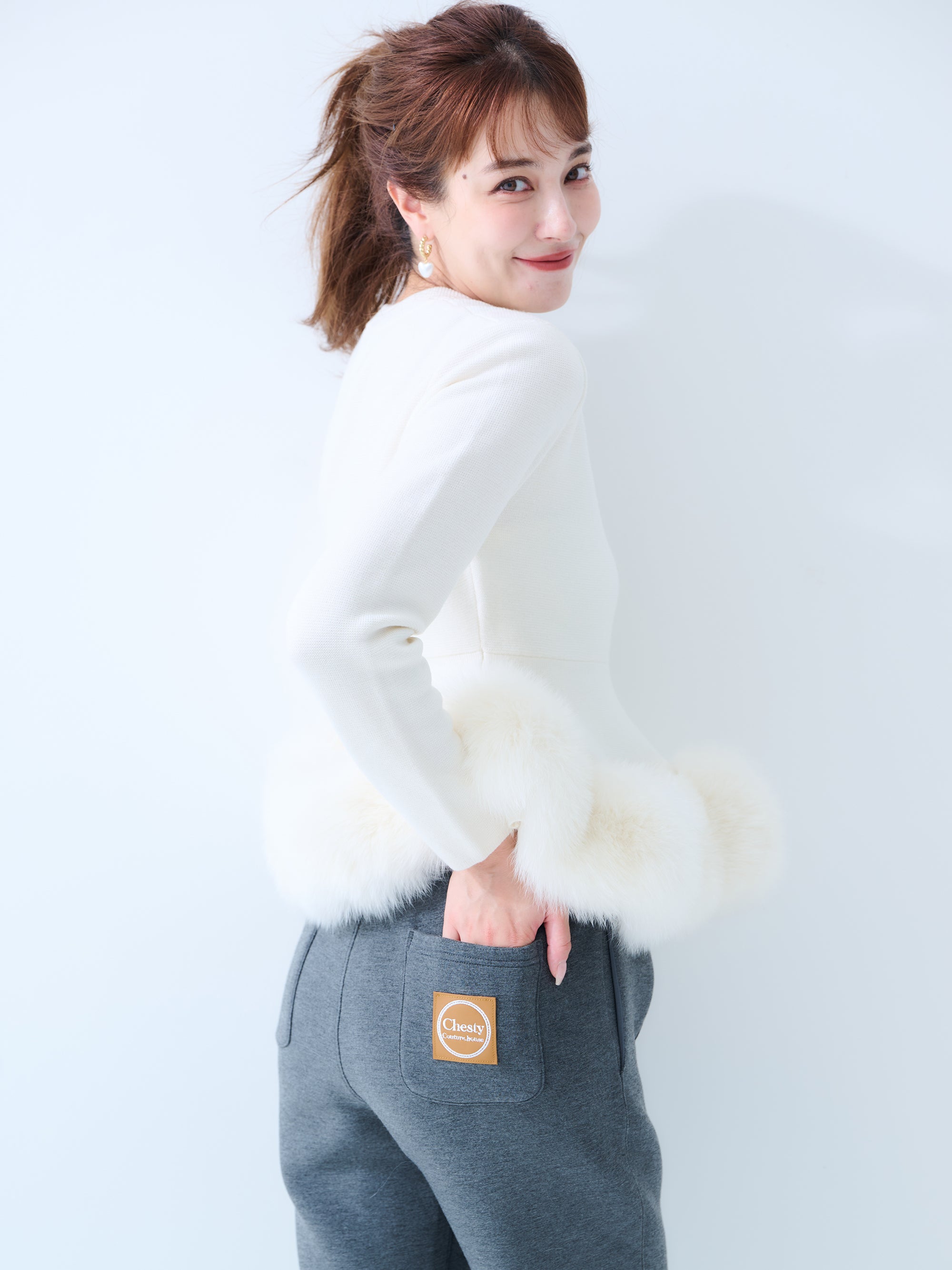 【MISS ADORA】FUR KNIT