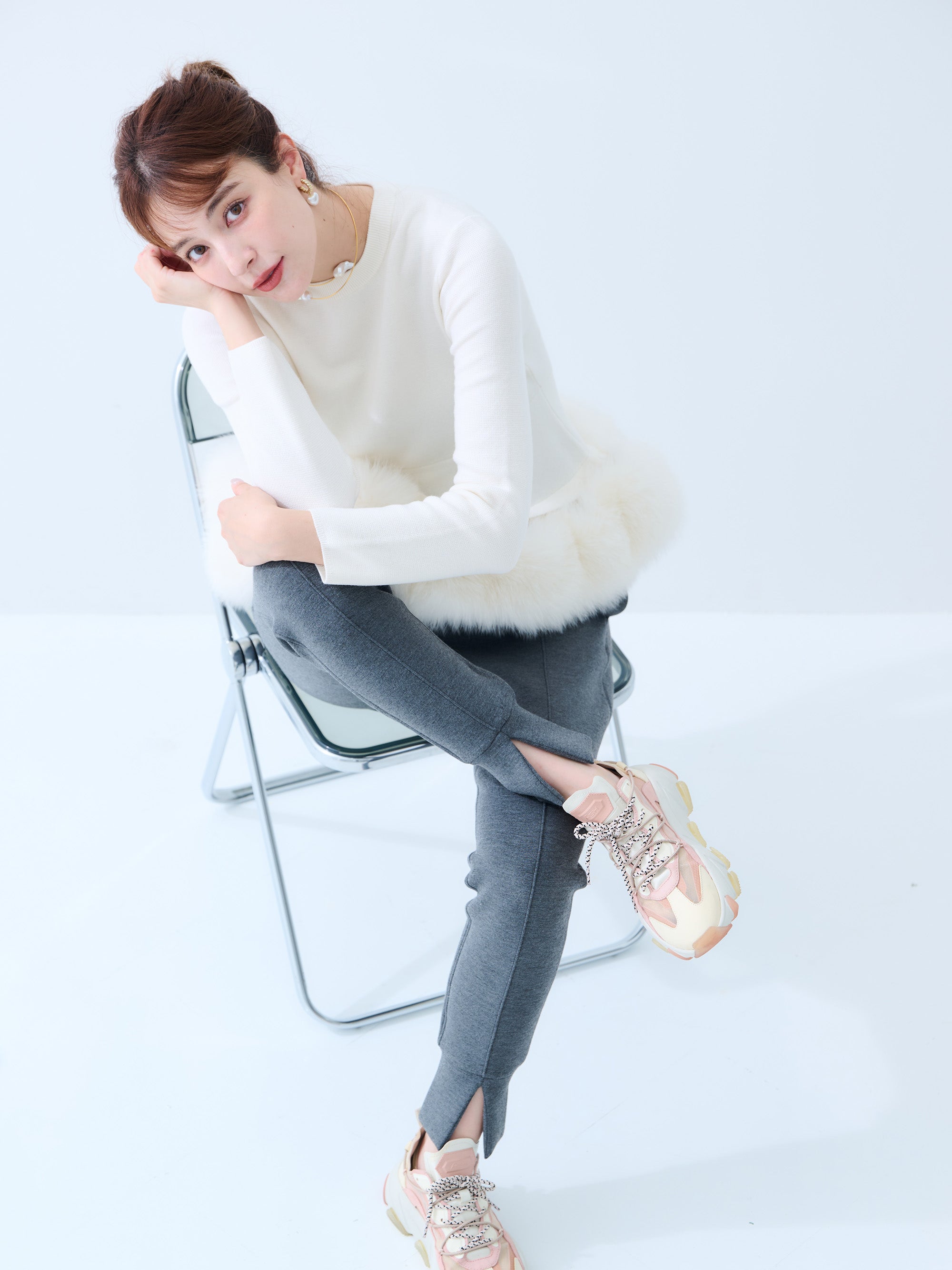【MISS ADORA】FUR KNIT