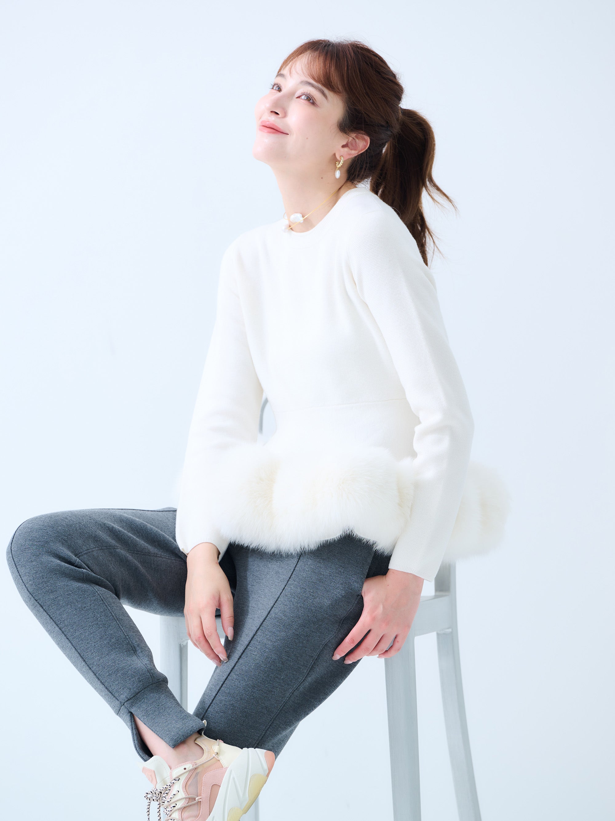 【MISS ADORA】FUR KNIT