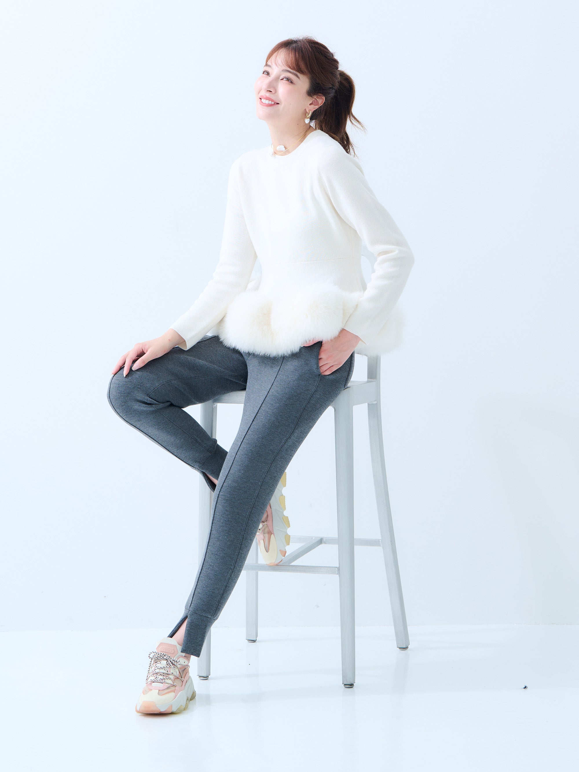 【MISS ADORA】FUR KNIT
