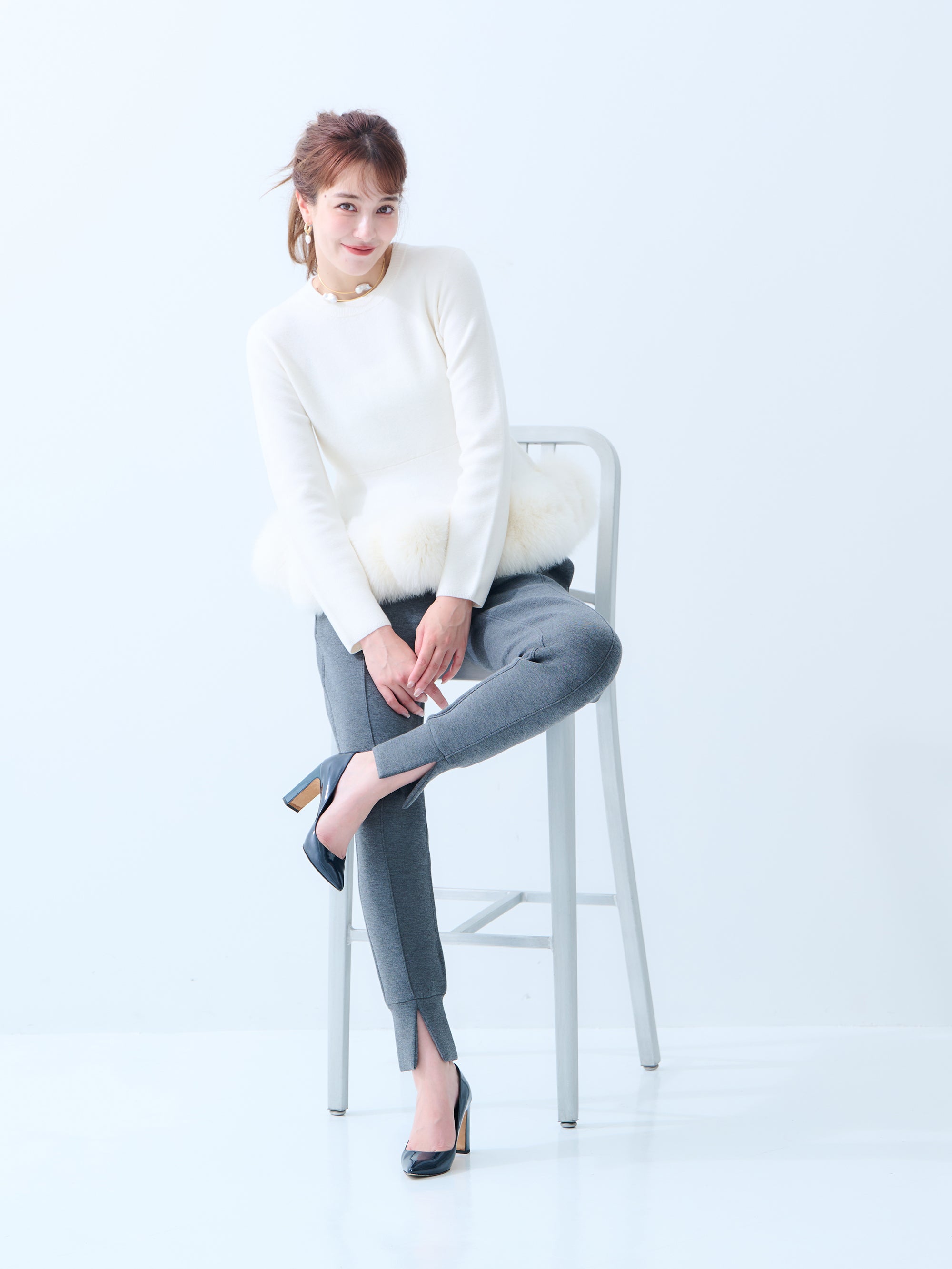 【MISS ADORA】FUR KNIT