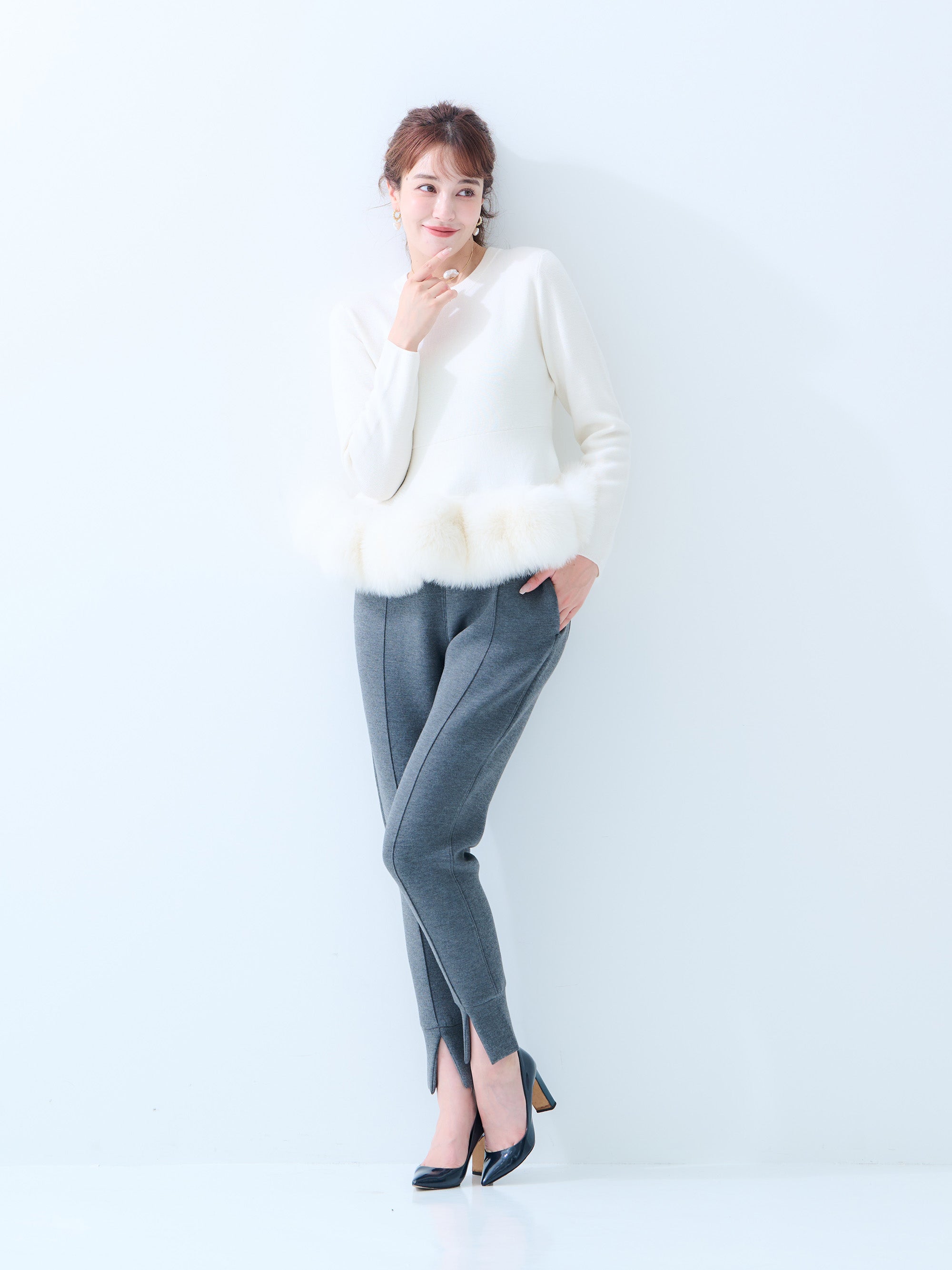 【MISS ADORA】FUR KNIT