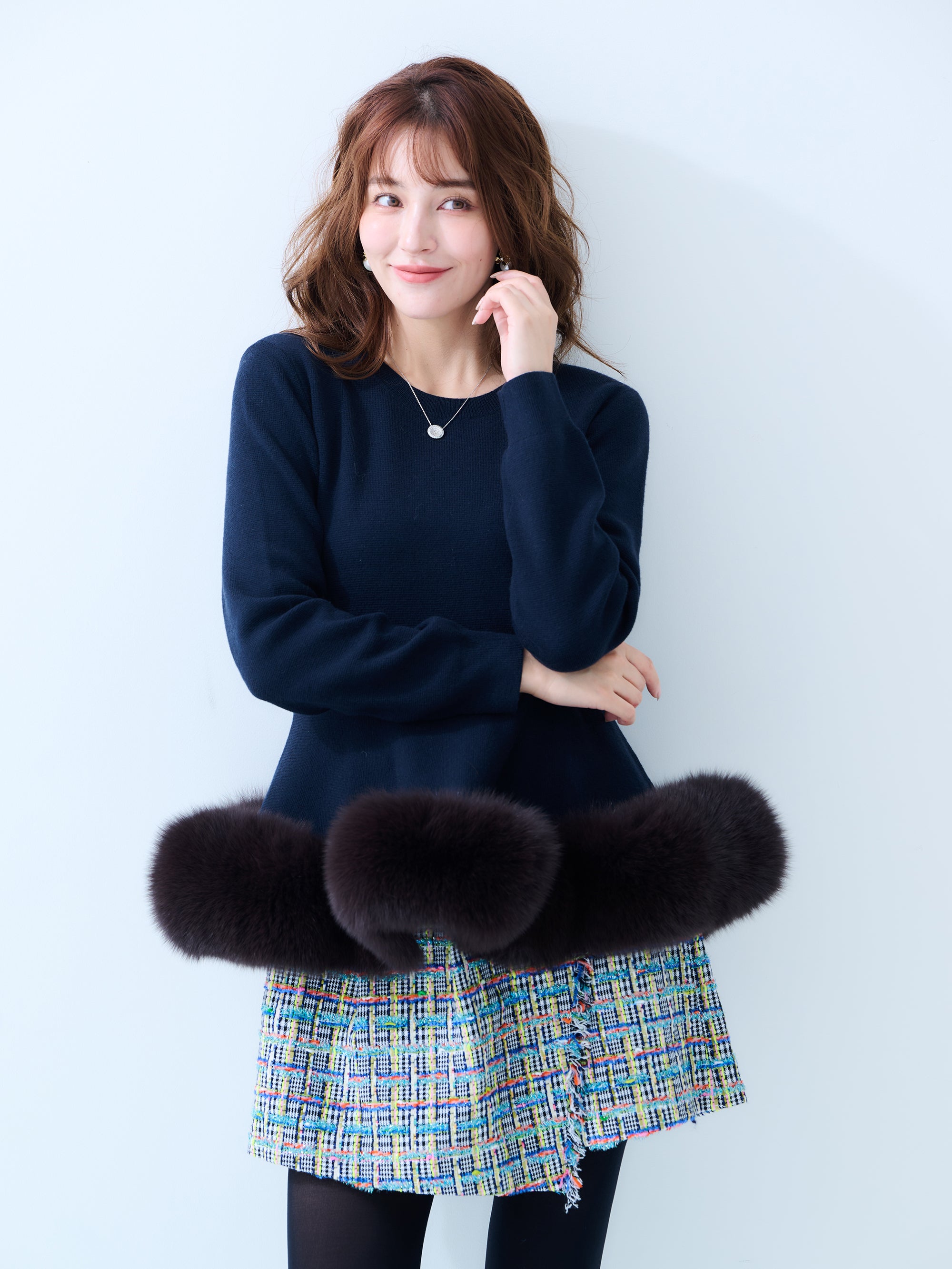 【MISS ADORA】FUR KNIT